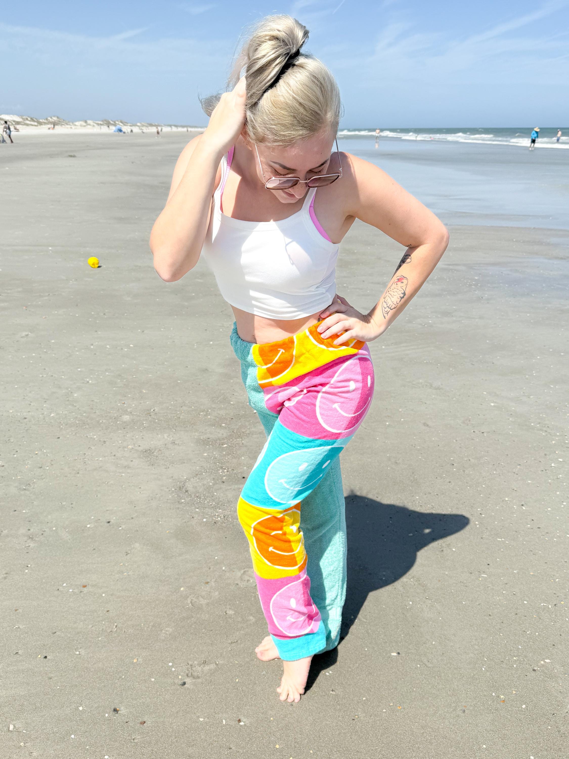 Happy Face Pop Art Towel Pants