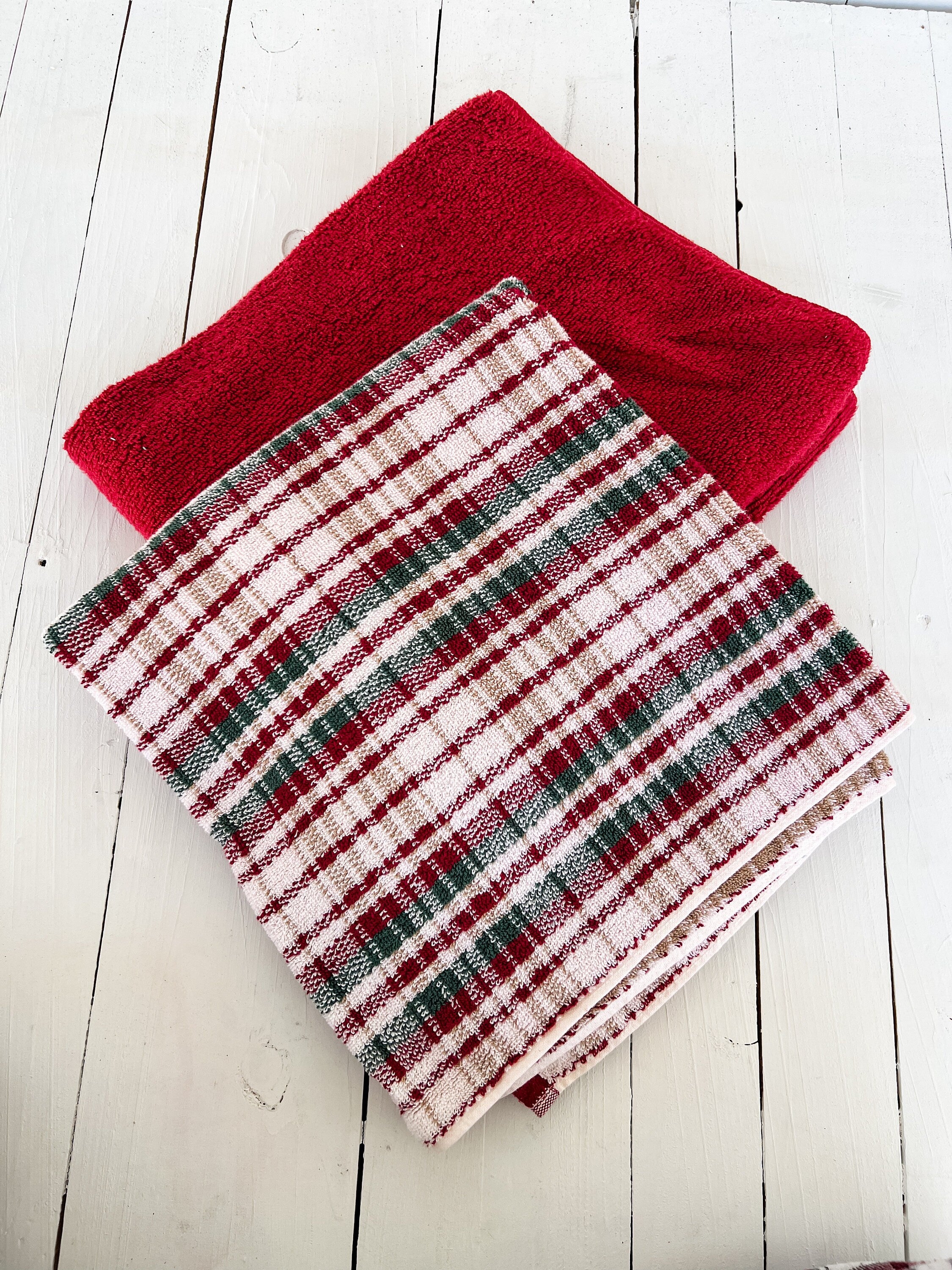 Red & Green Plaid Holiday Towel Pants
