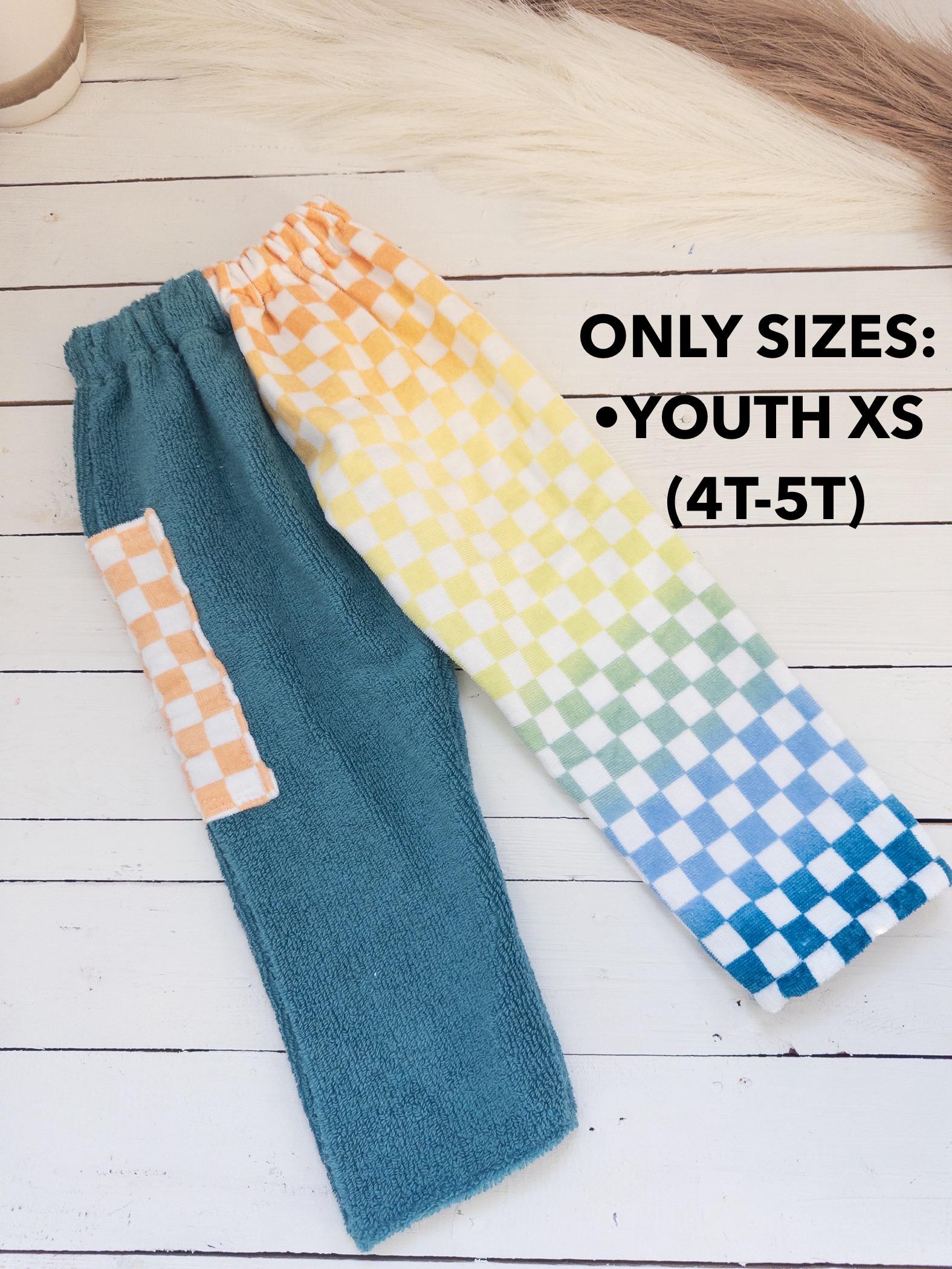 Color Checked (no pocket) Towel Pants