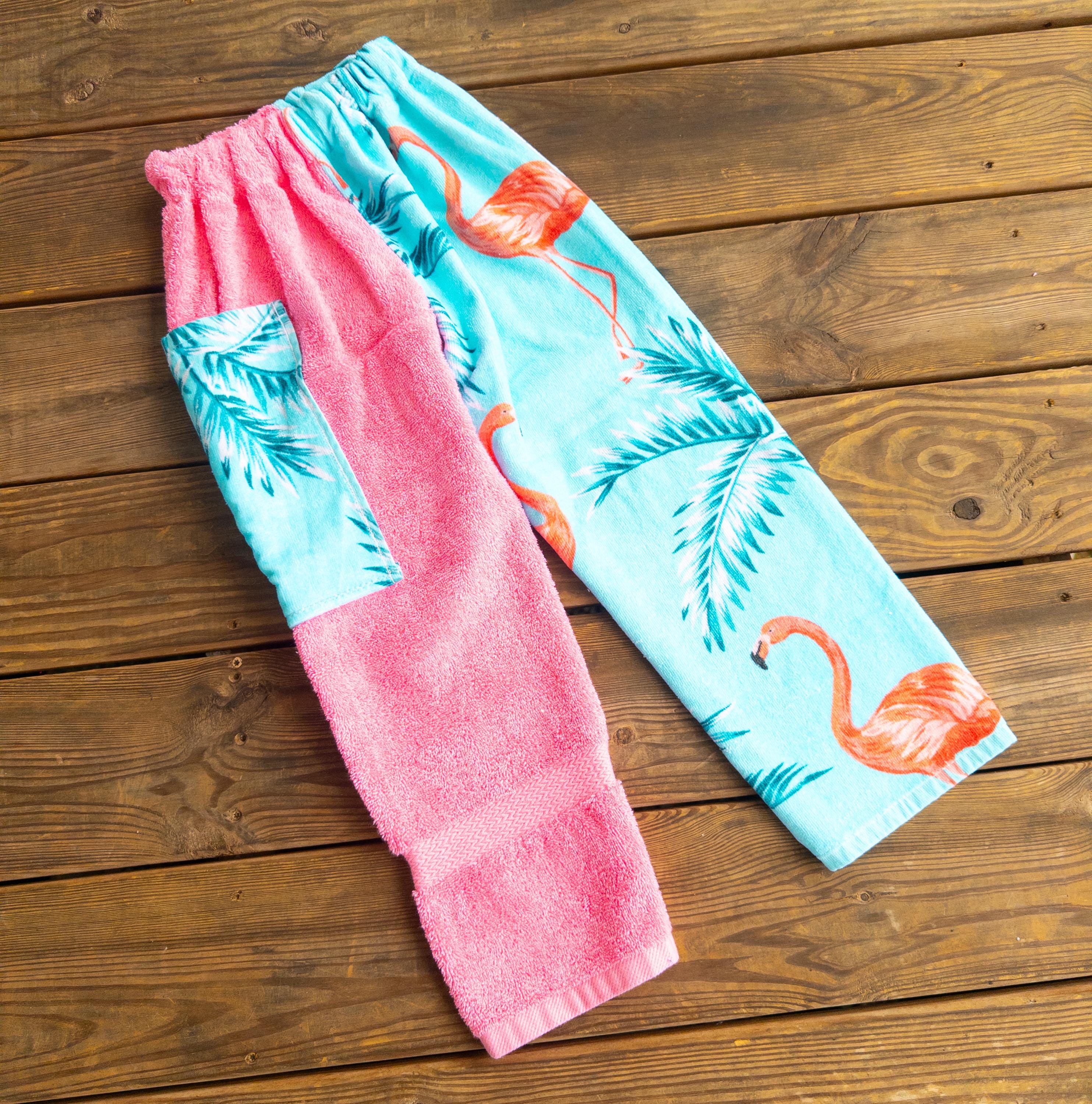 Palm Trees and Flamingos Please Towel Pants