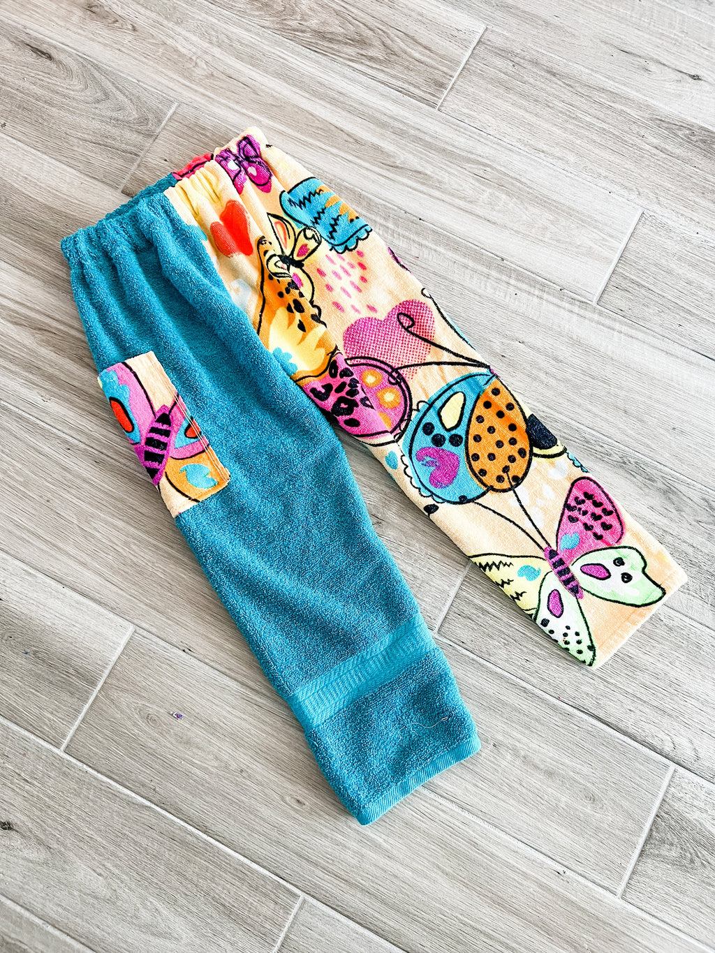 Vibrant Butterfly Towel Pants