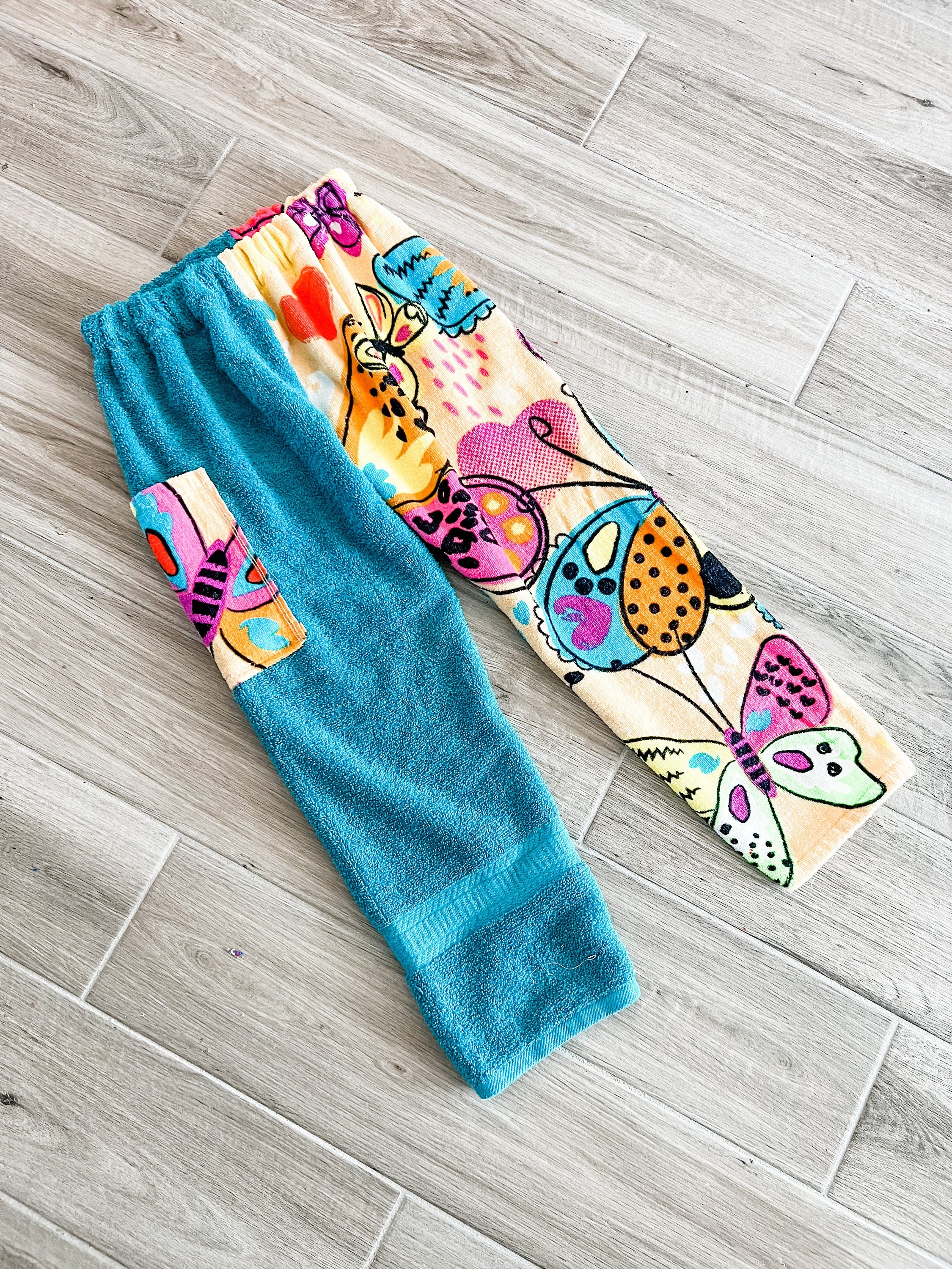 Vibrant Butterfly Towel Pants