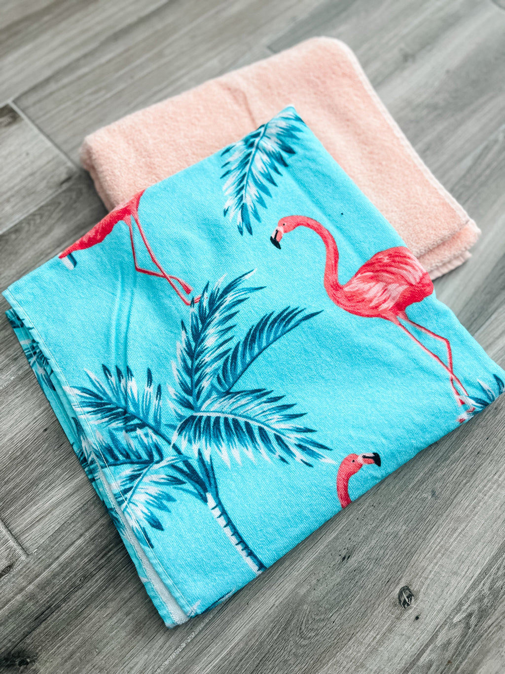 Palm Trees and Flamingos Please Towel Pants