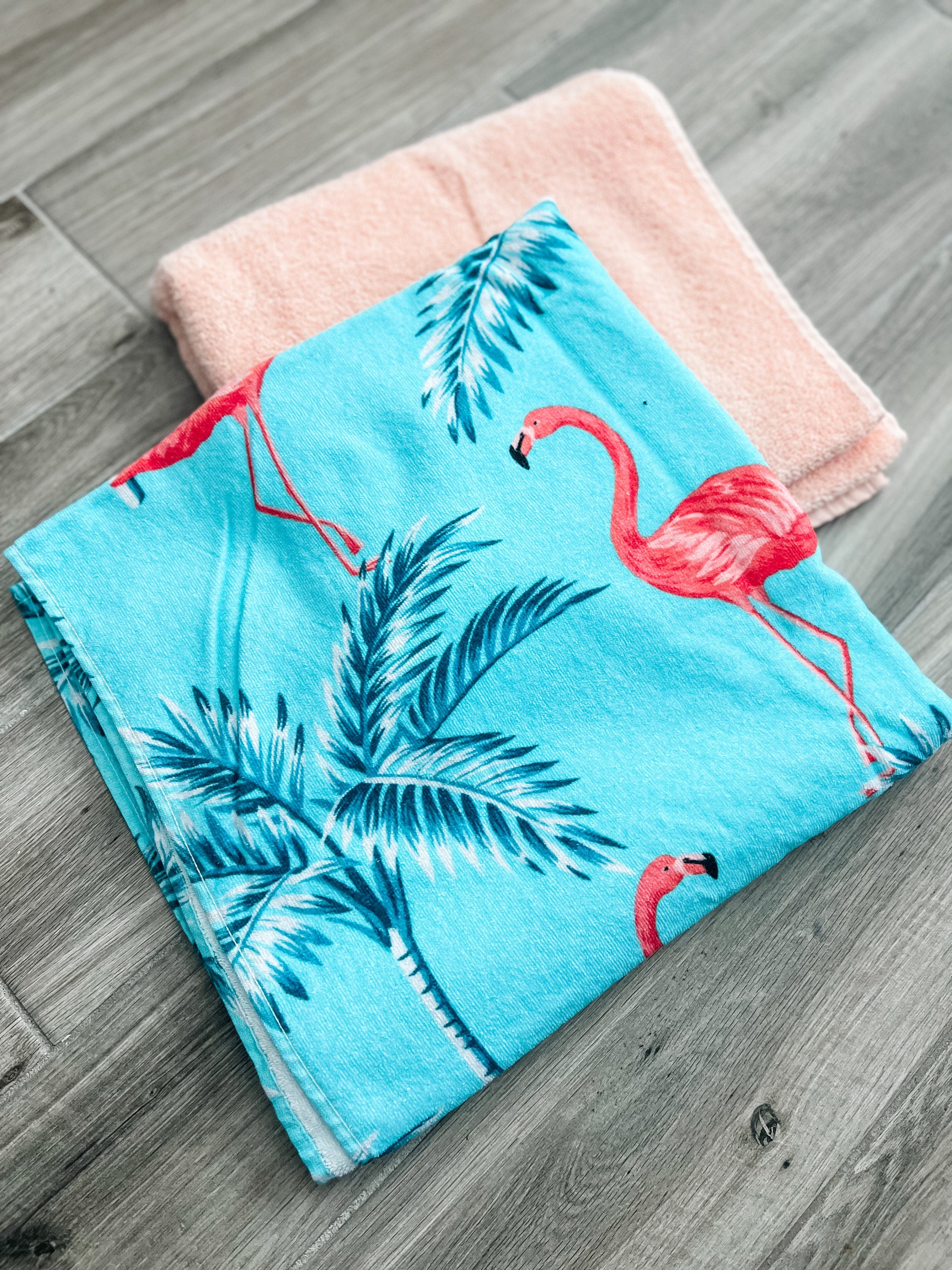 Palm Trees and Flamingos Please Towel Pants
