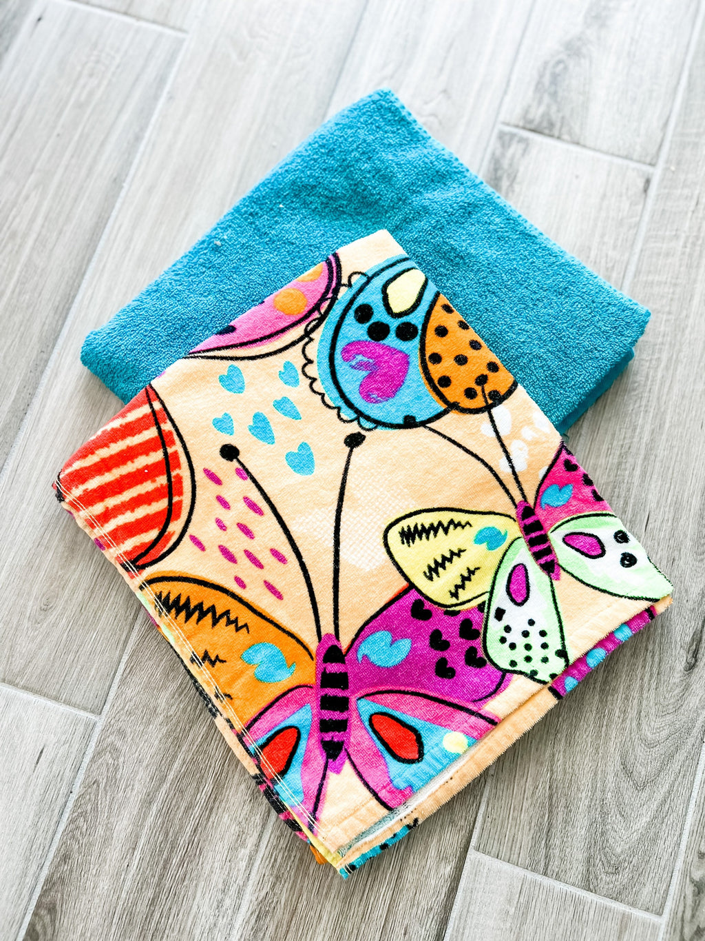 Vibrant Butterfly Towel Pants
