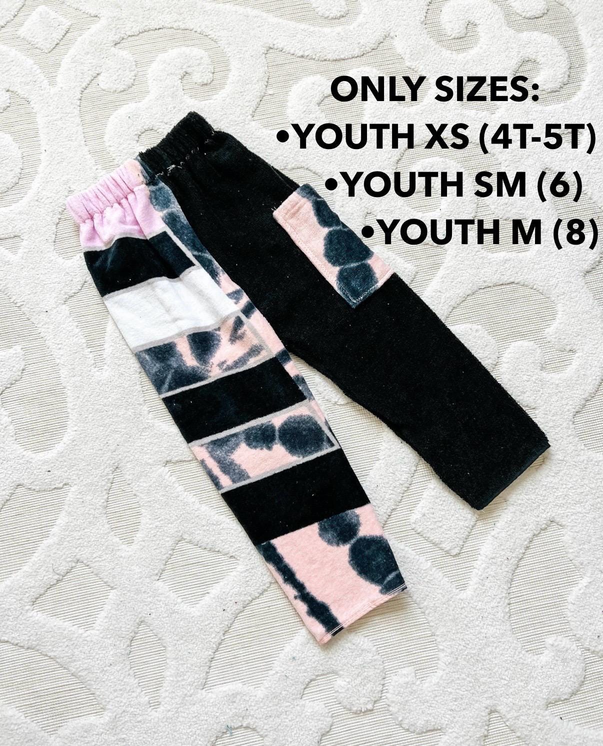 Graffiti Pink and Black Tie Dye Towel Pants