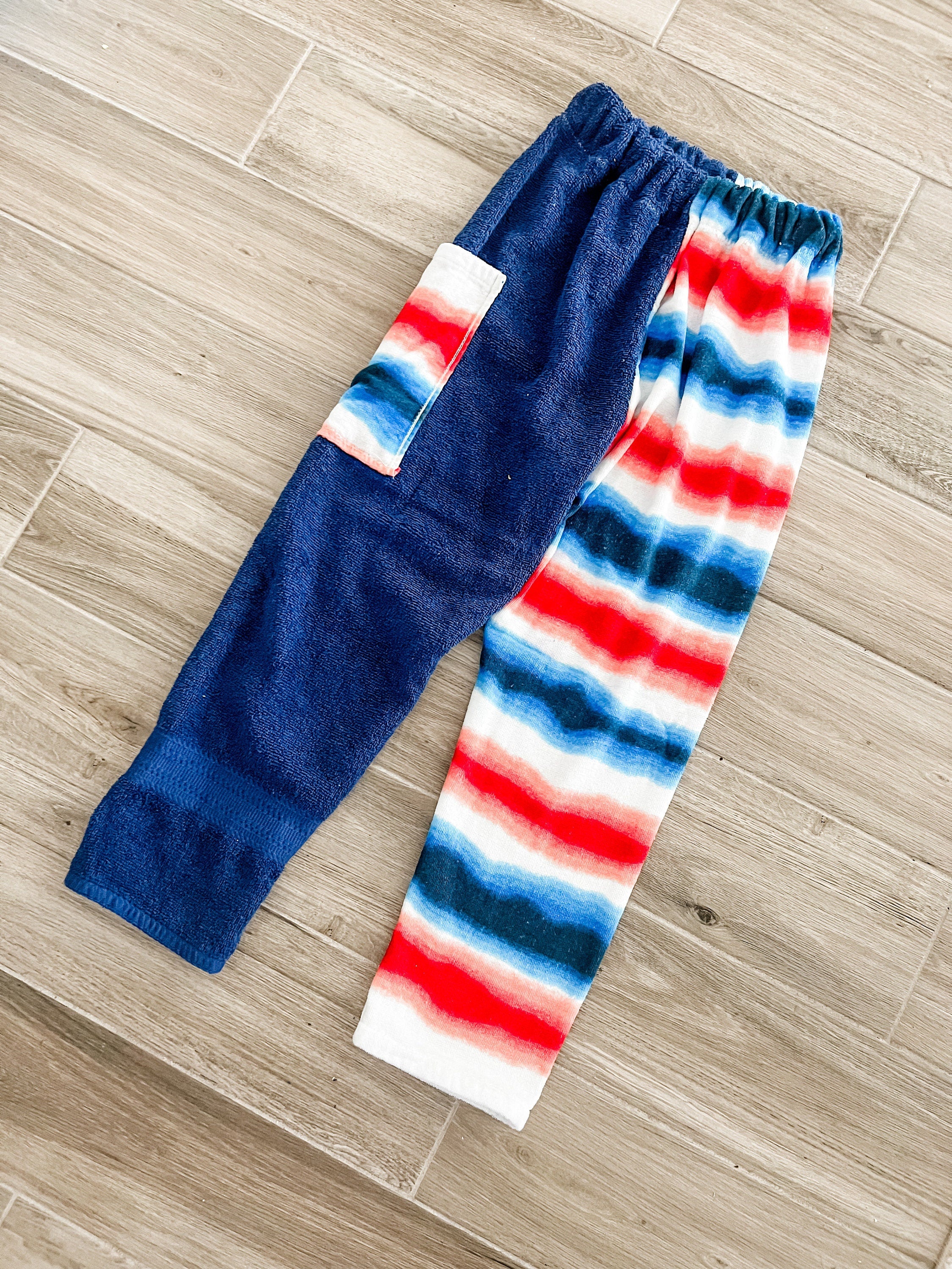 Red & Blue Stripe Towel Pants