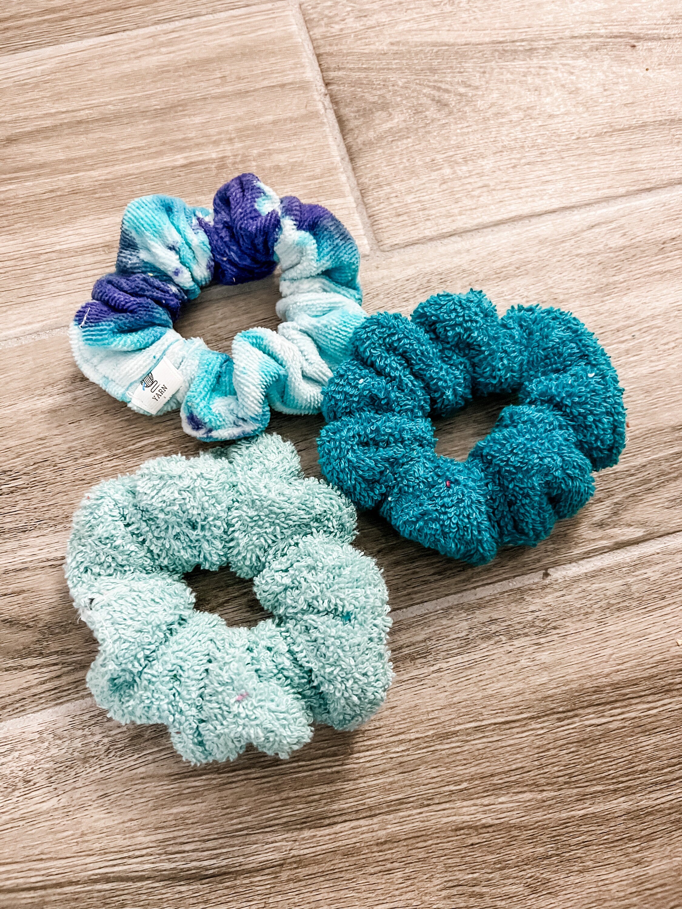 Aqua Blue 3PC Towel Scrunchie Pack