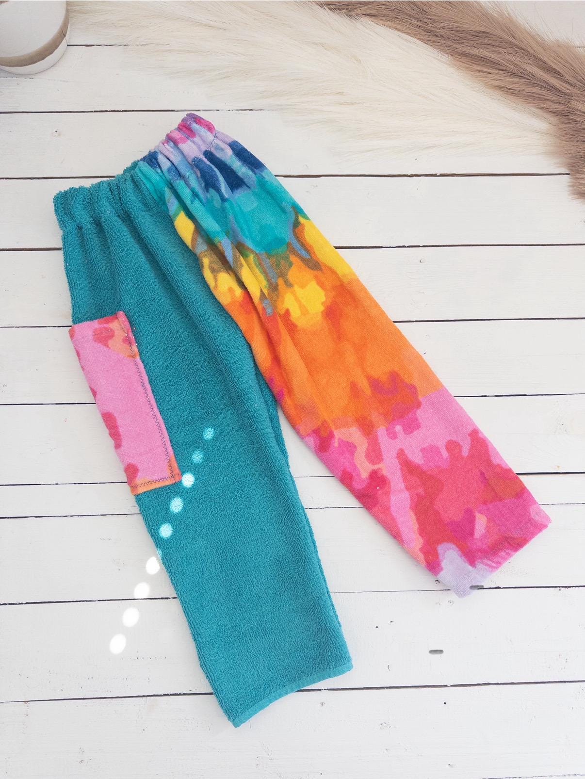 Bright Tie Dye Towel Pants