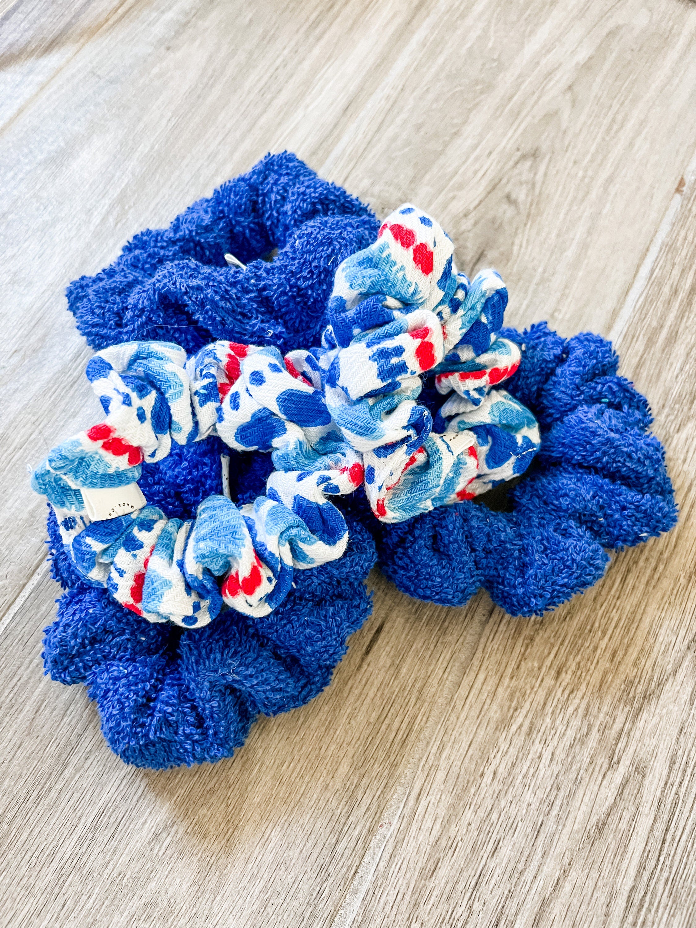 Red, White, & Blue 2PC Towel Scrunchie Pack