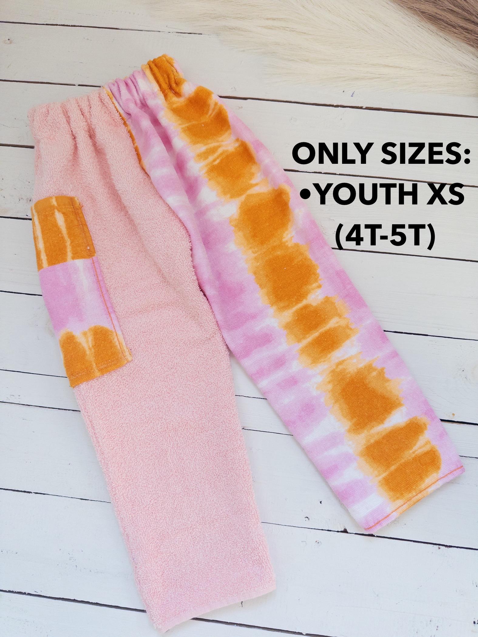 Pink and Orange Tie dye Towel Pants