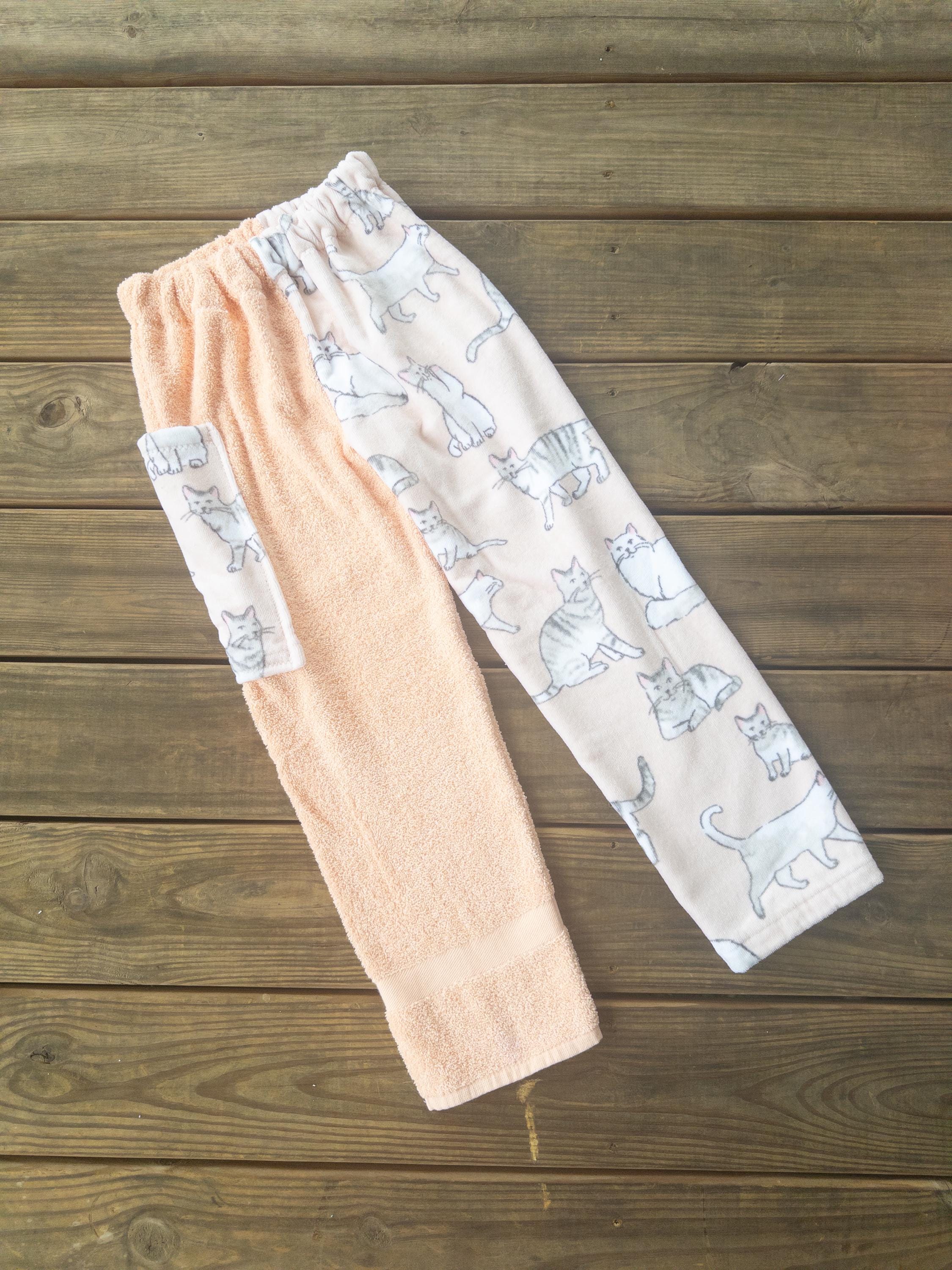 Pink Cozy Cats Towel Pants