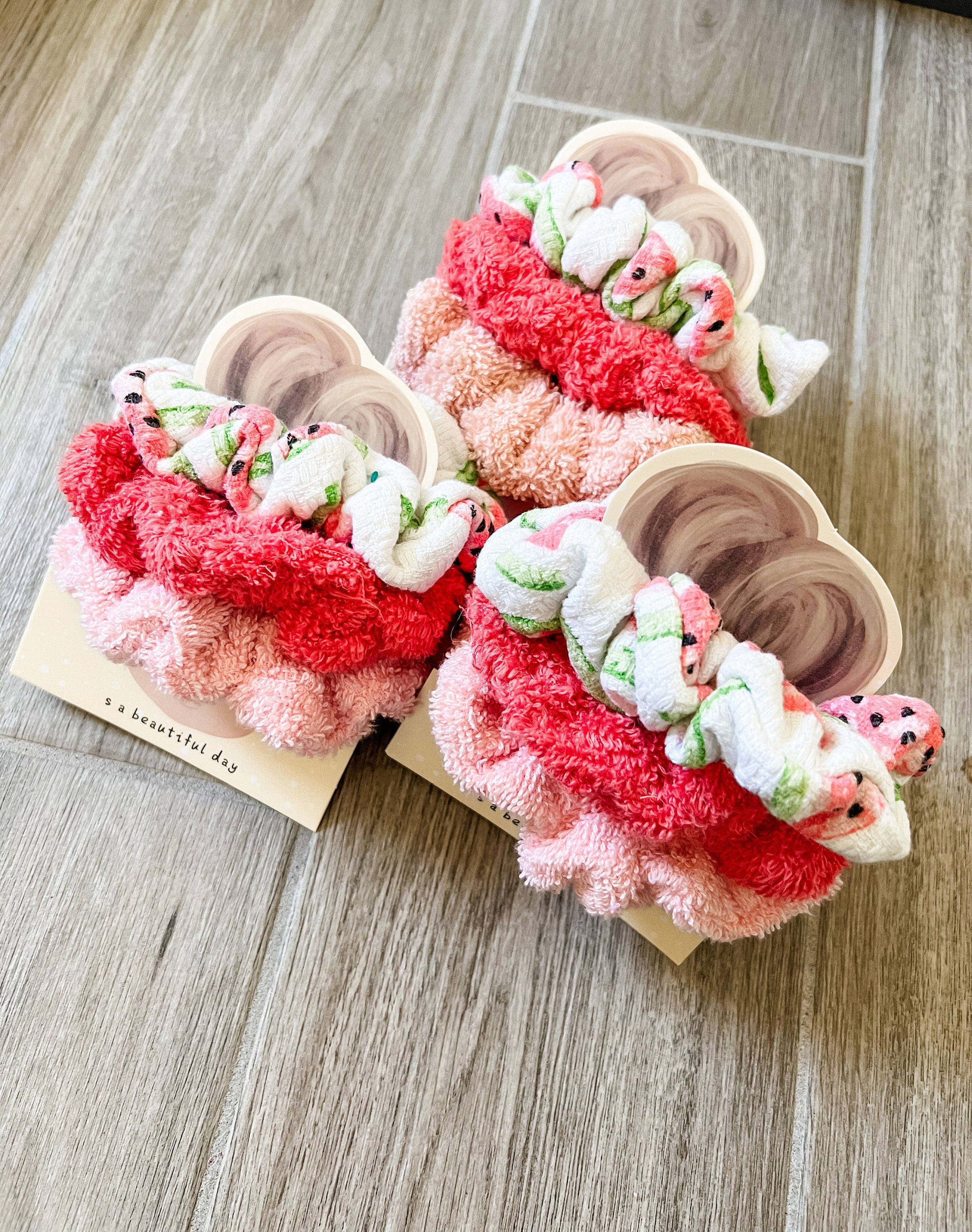 Pink Watermelon 3PC Towel Scrunchie Pack