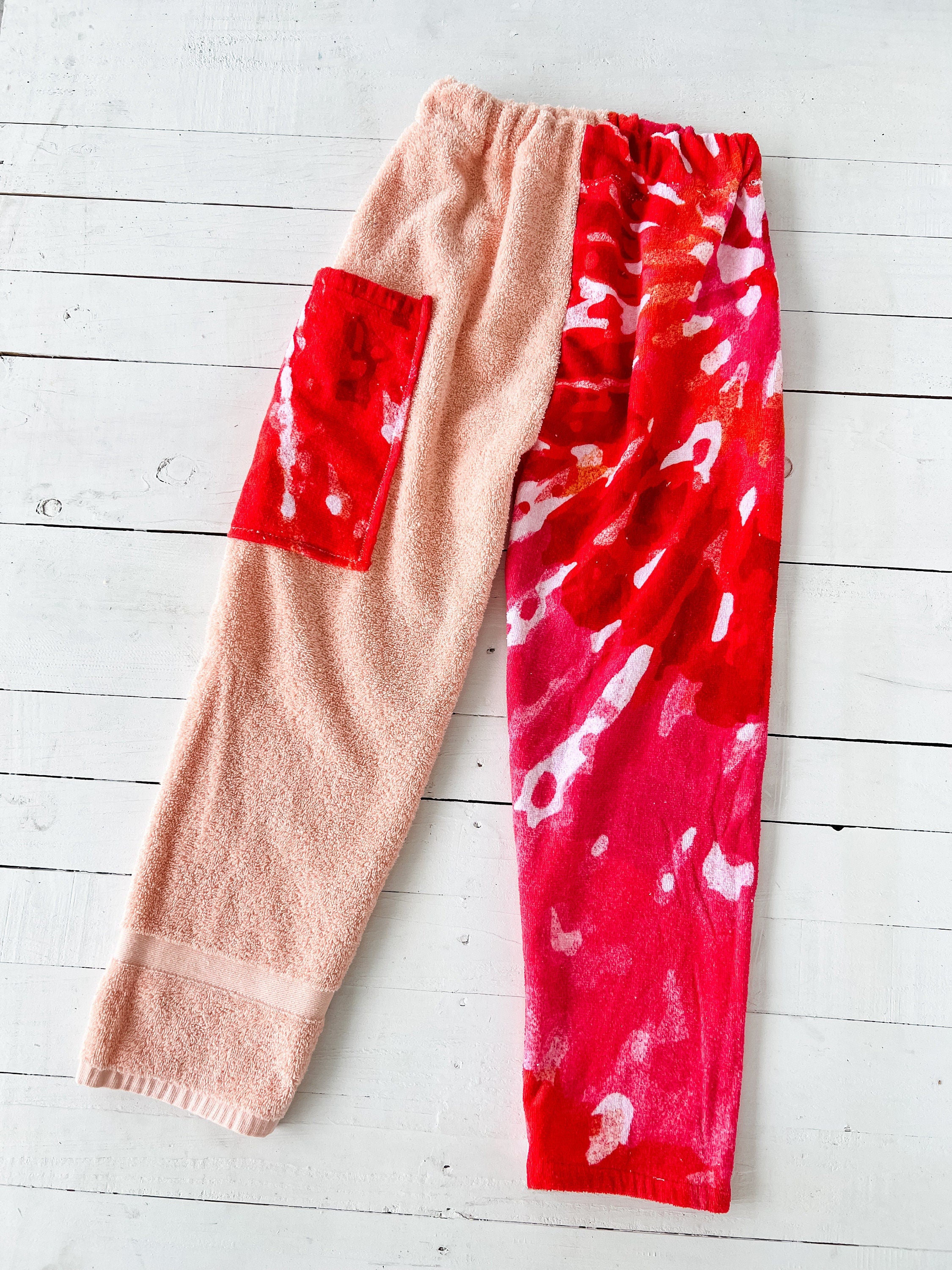 Pink & Orange Tie Dye Towel Pants