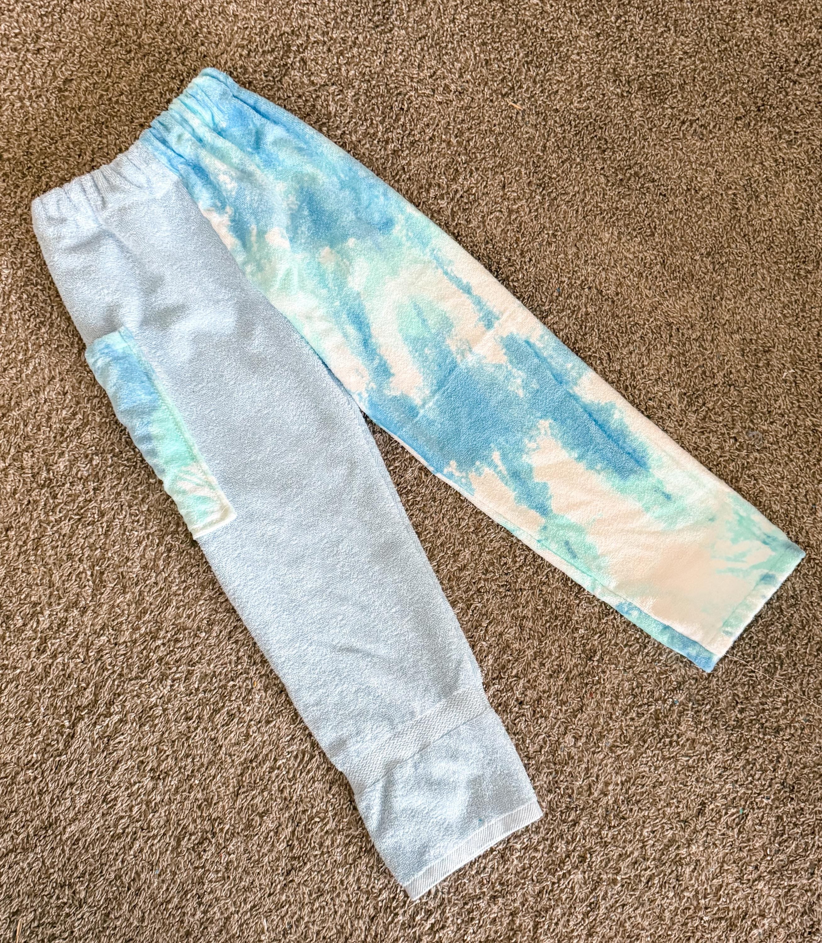Light Blue Tiedye Towel Pants
