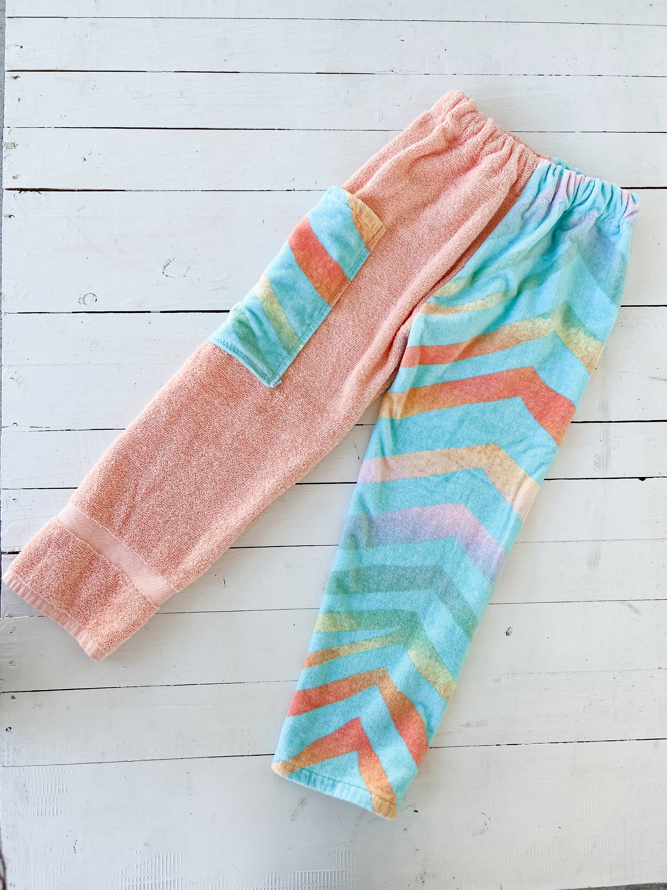 Colorful Zebra Stripes Towel Pants