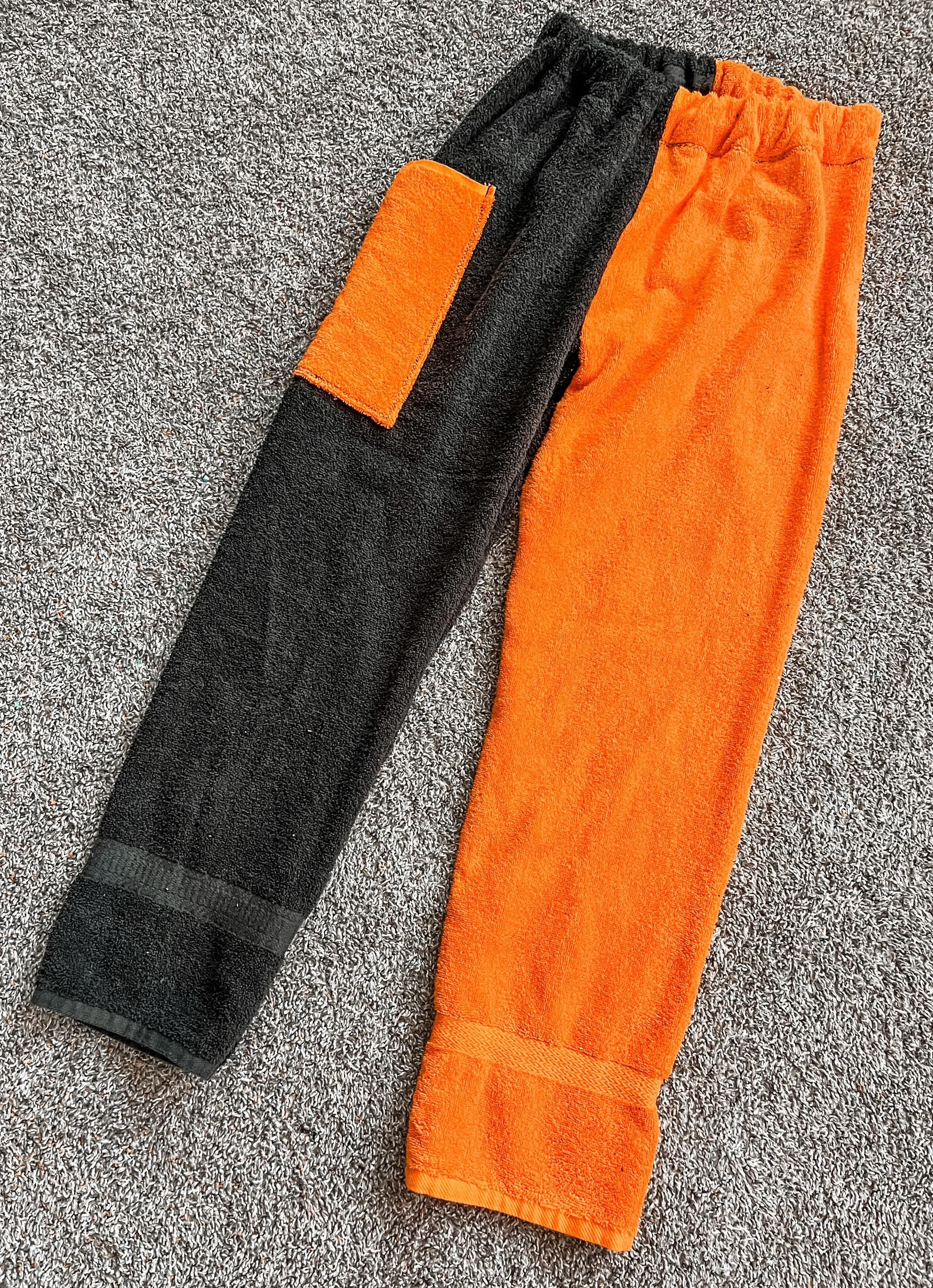 Just Black & Orange Towel Pants