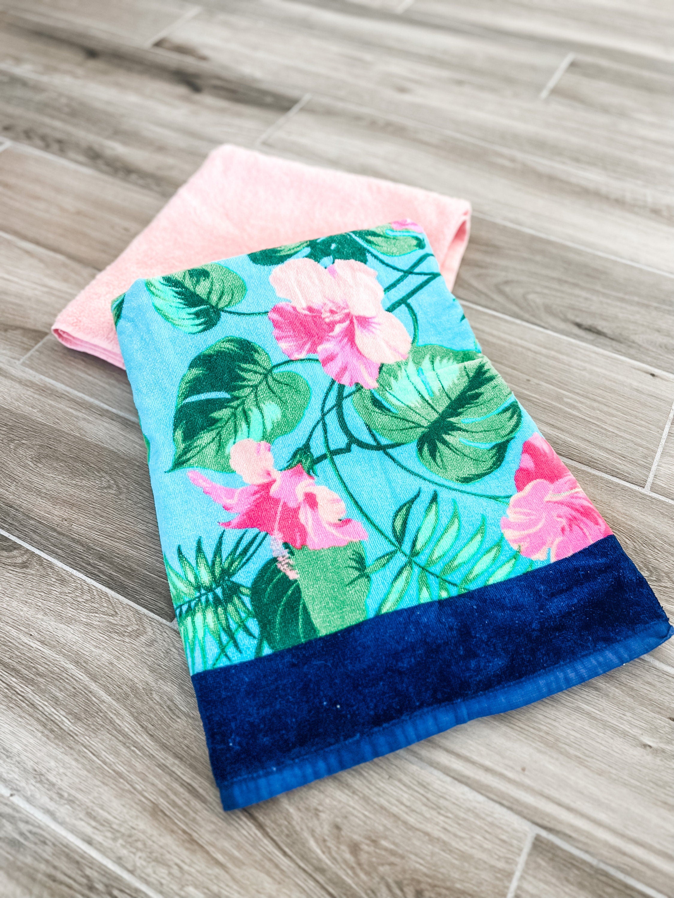 Pink Hibiscus Towel Pants