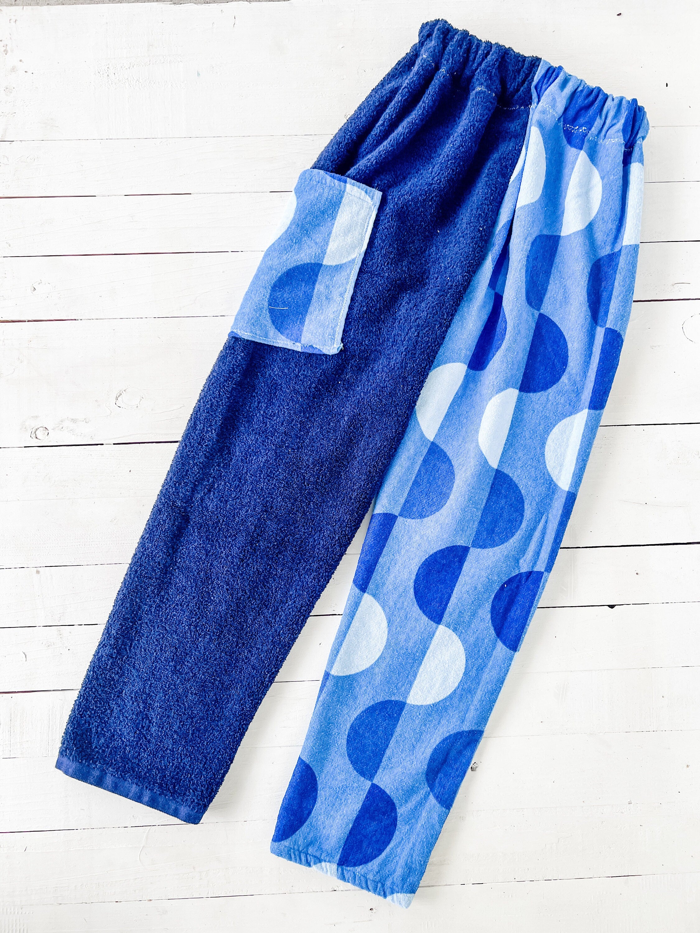Blue Scallop Towel Pants