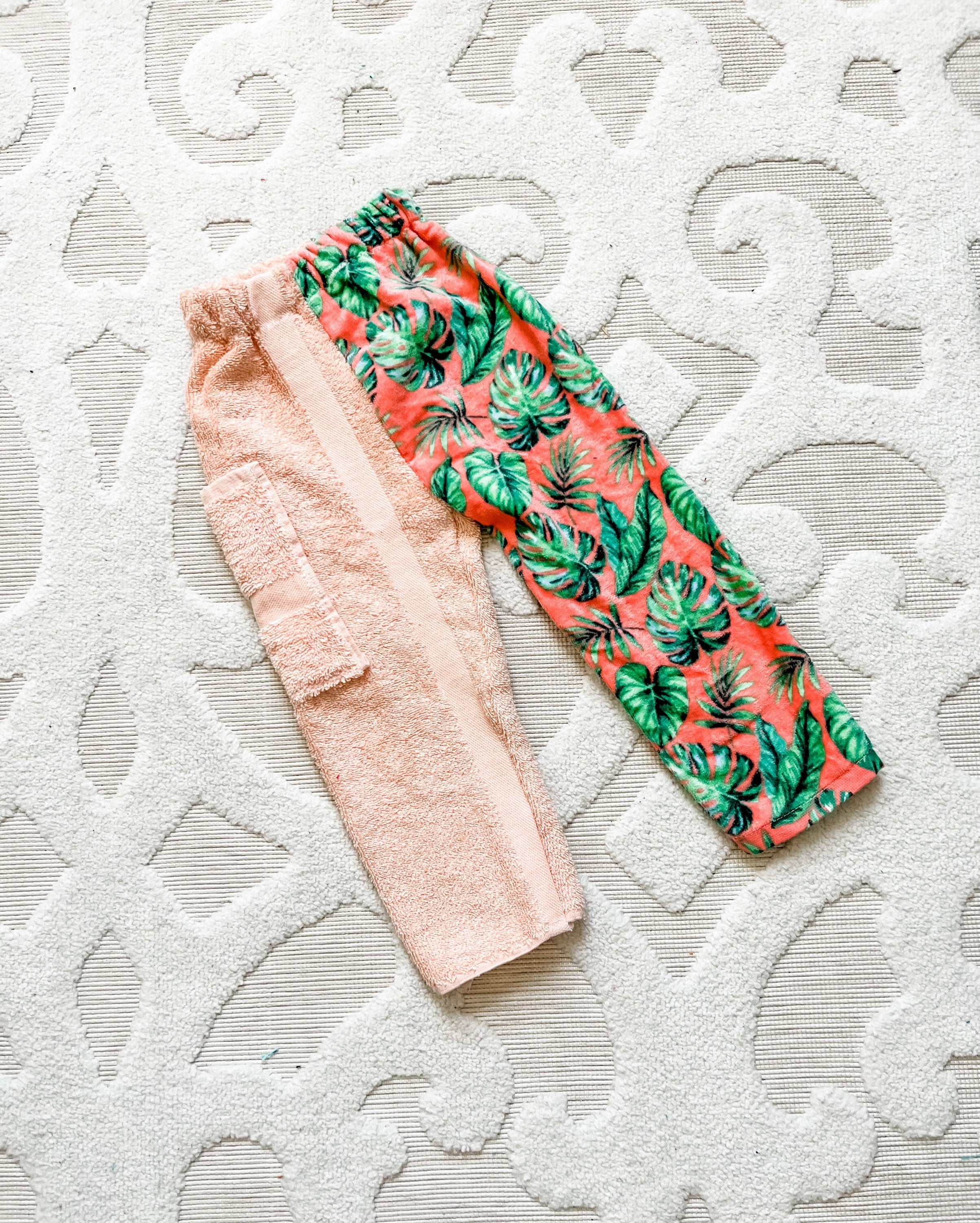 Pink Monstera Towel Pants