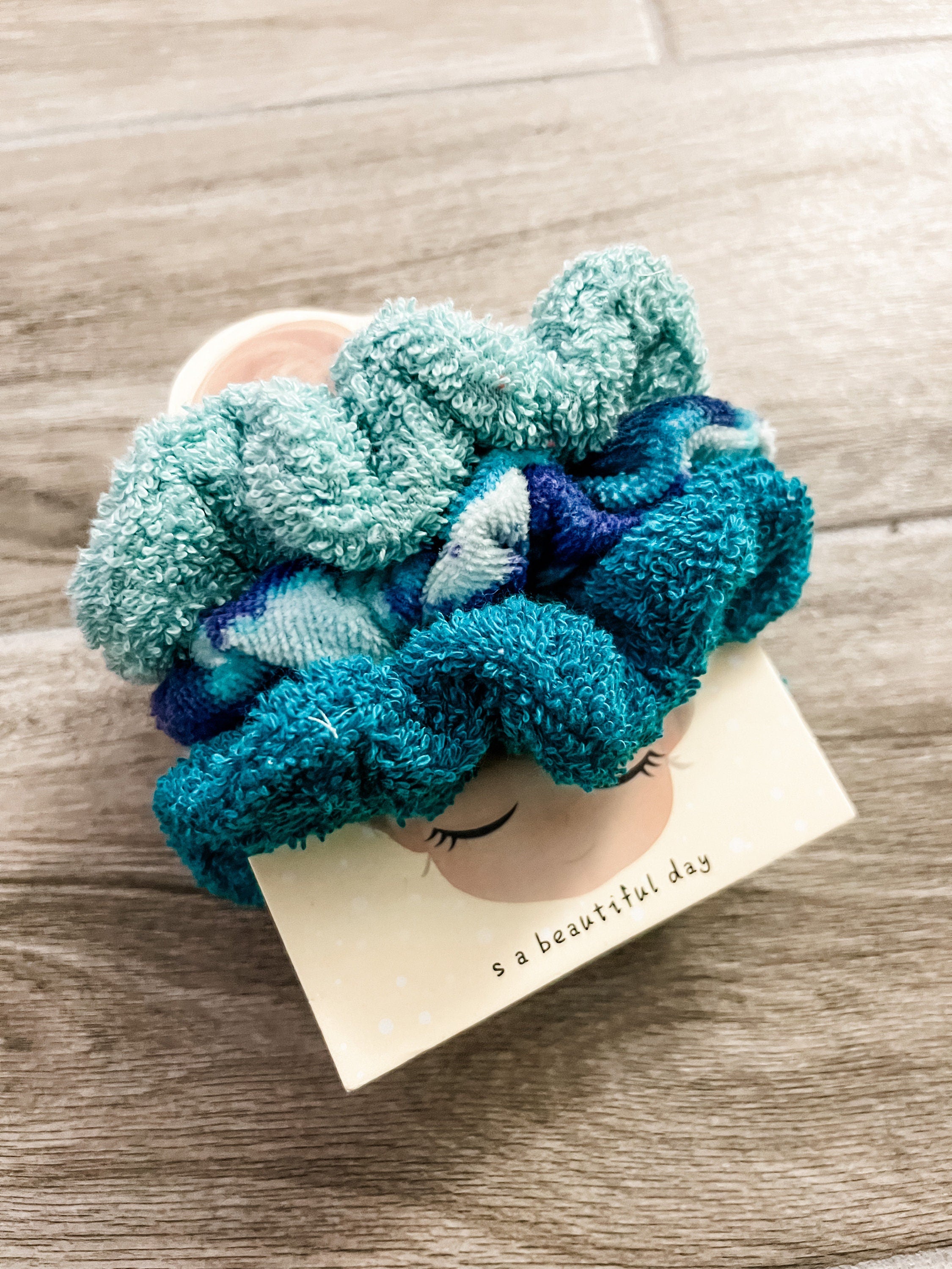 Aqua Blue 3PC Towel Scrunchie Pack