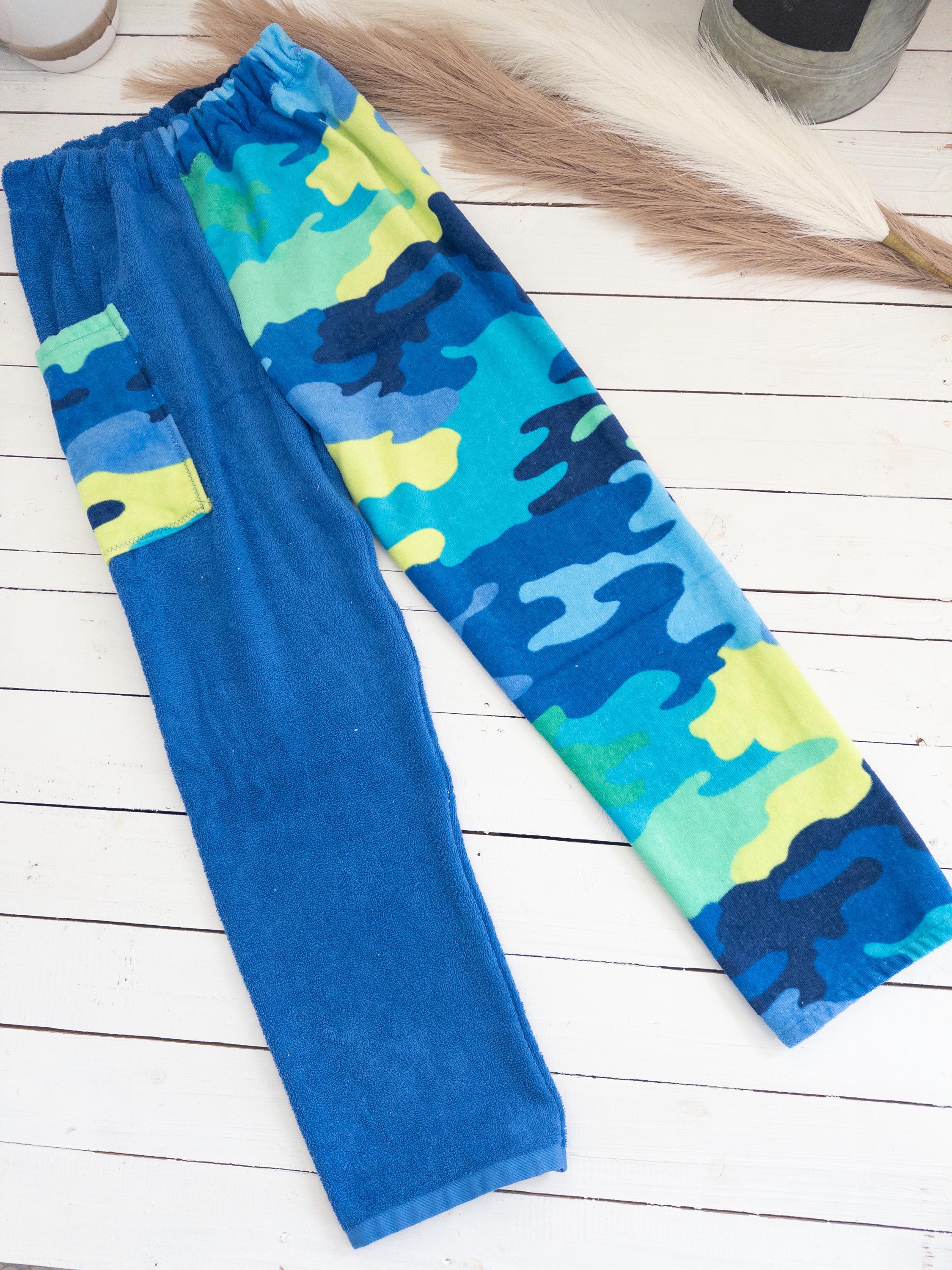 Blue Green Camo Towel Pants