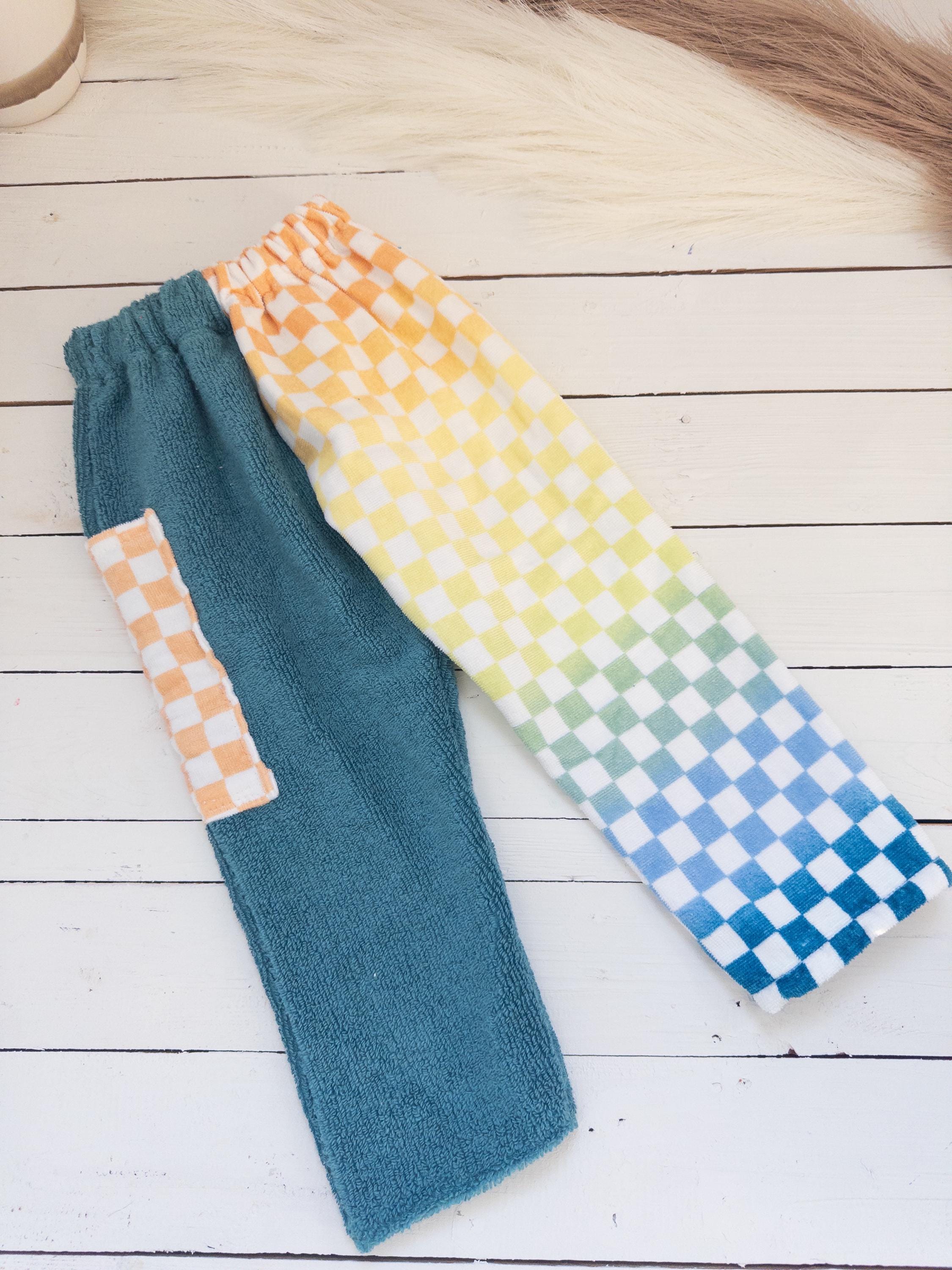 Color Checked (no pocket) Towel Pants