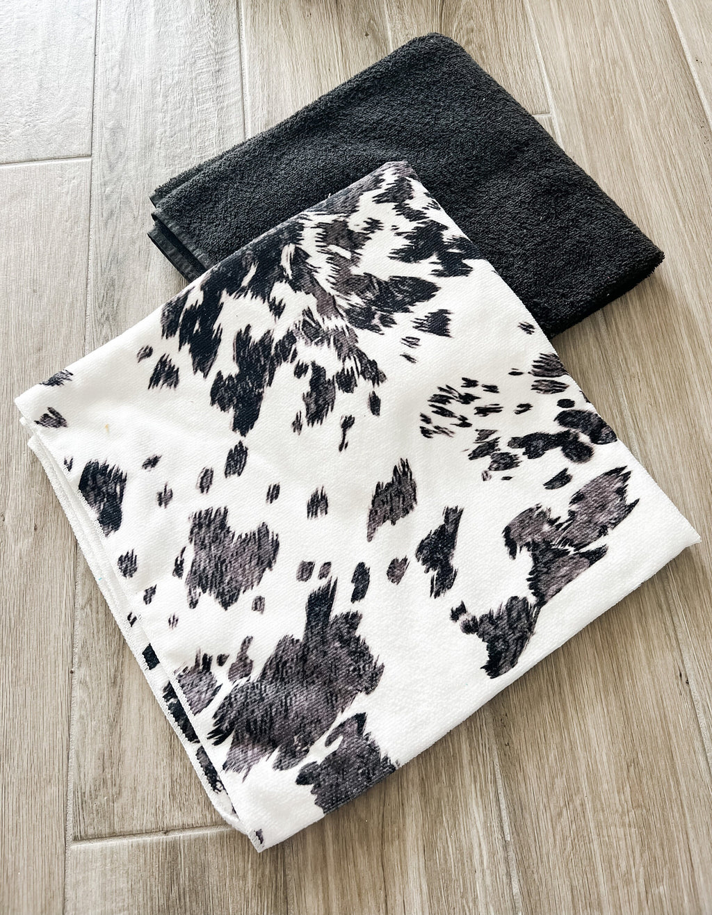Black and White Cow Hide Microfiber Towel Pants