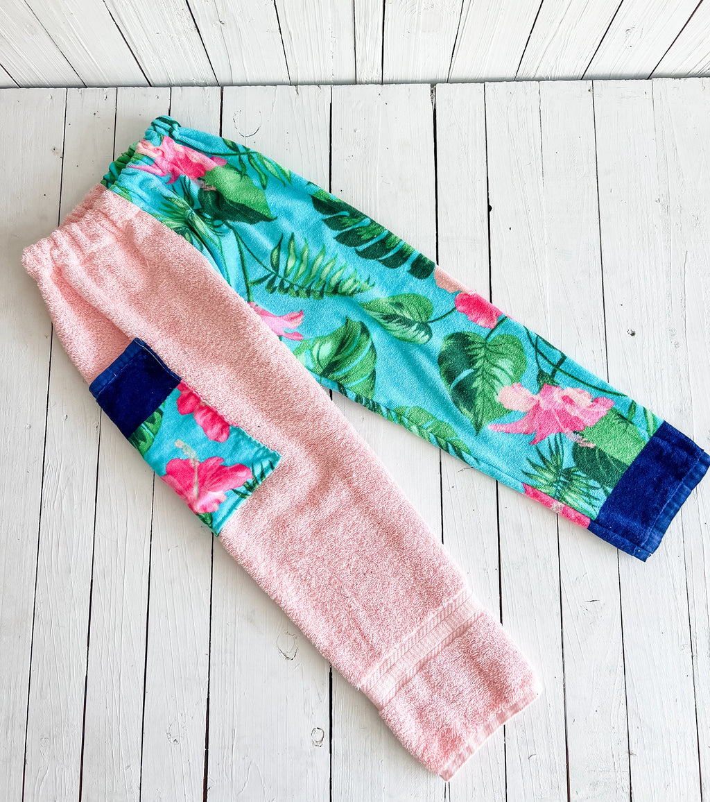 Pink Hibiscus Towel Pants