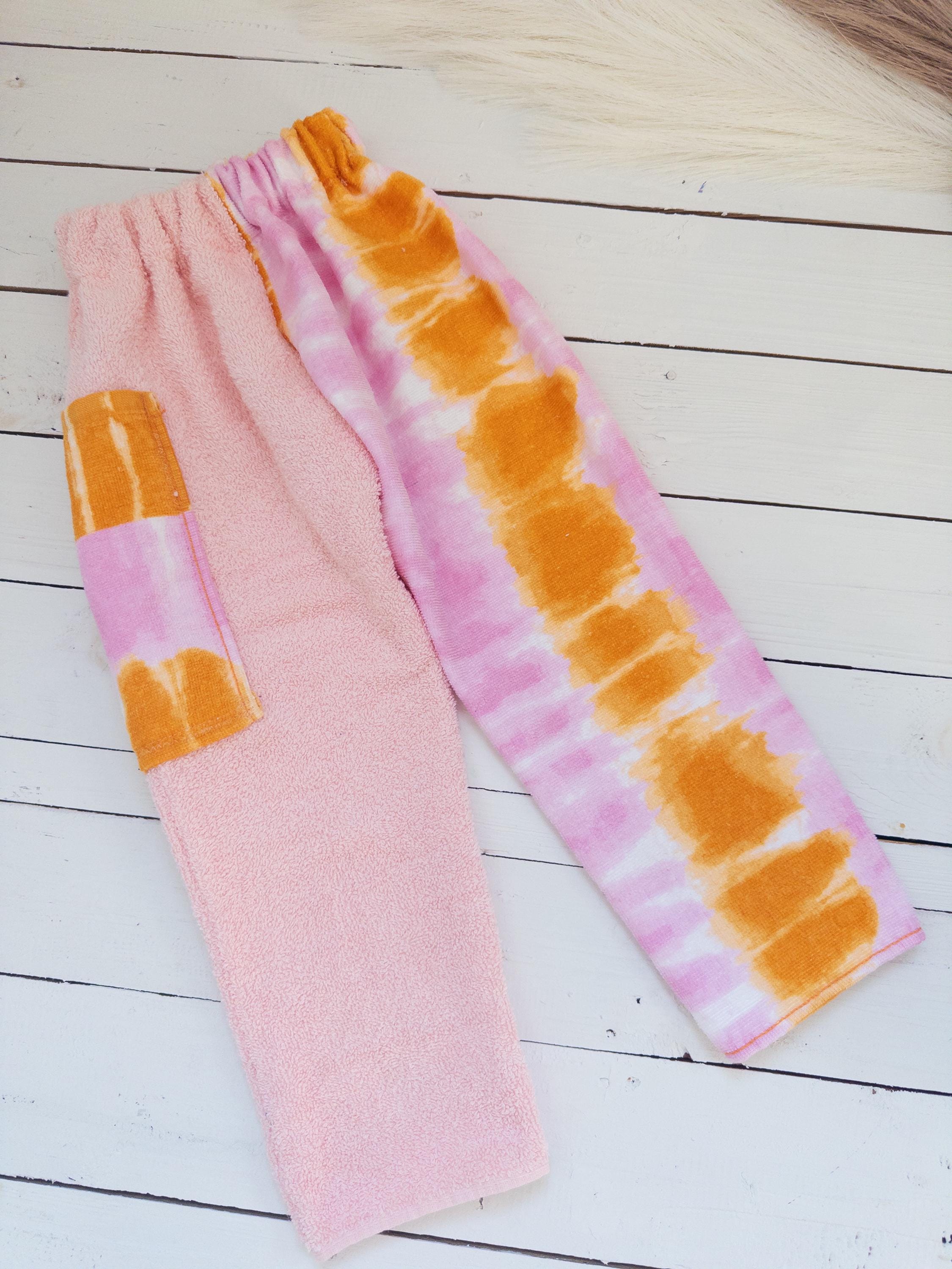 Pink and Orange Tie dye Towel Pants