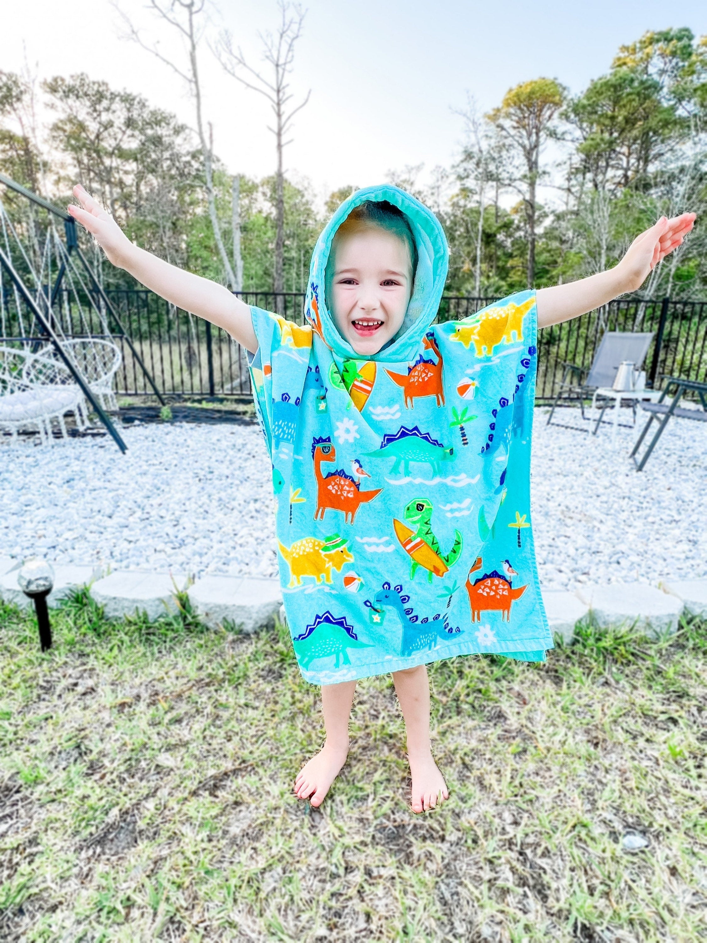 Dino RAWR Towel Poncho