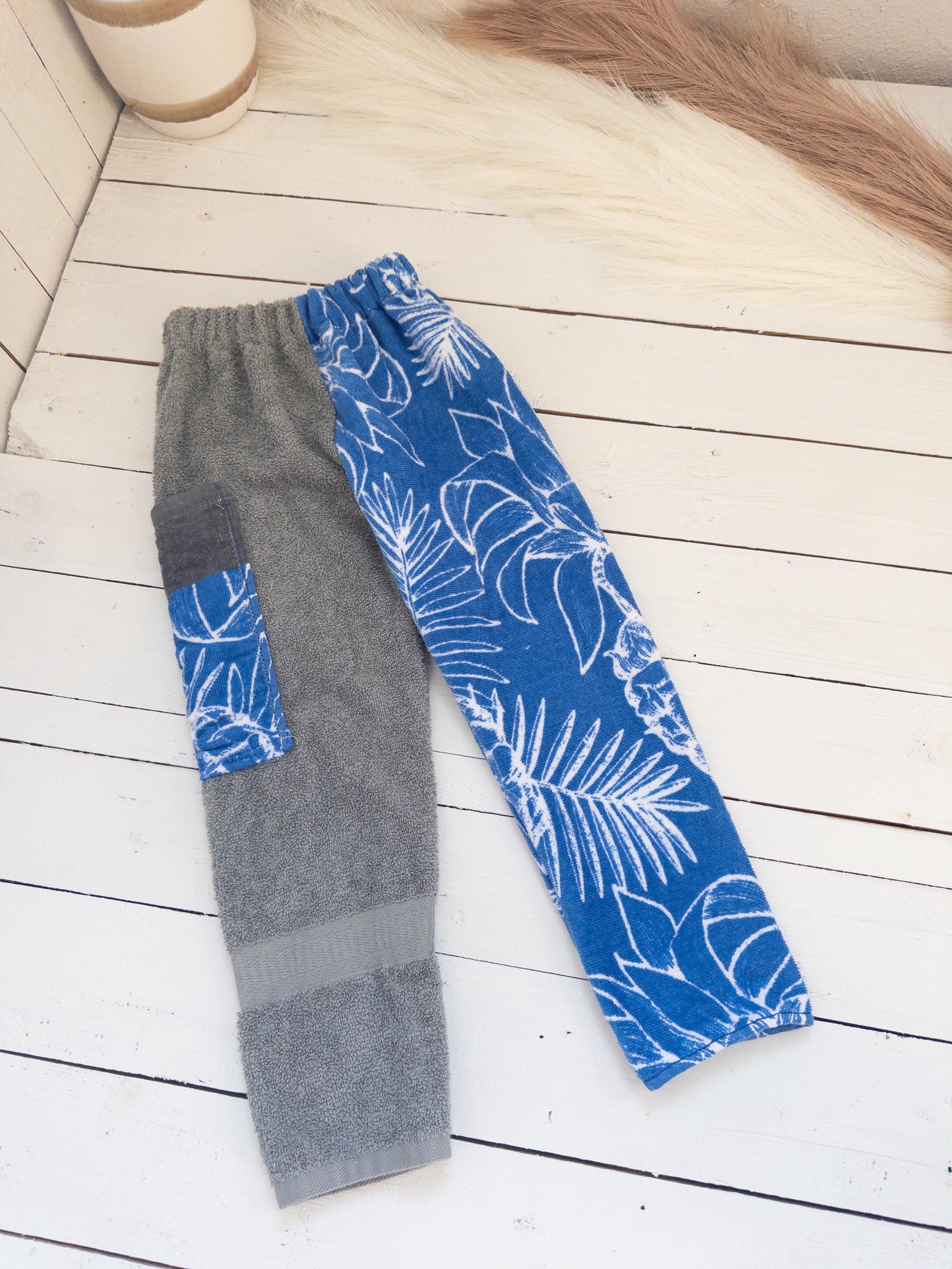 Blue & Grey Pineapple Towel Pants