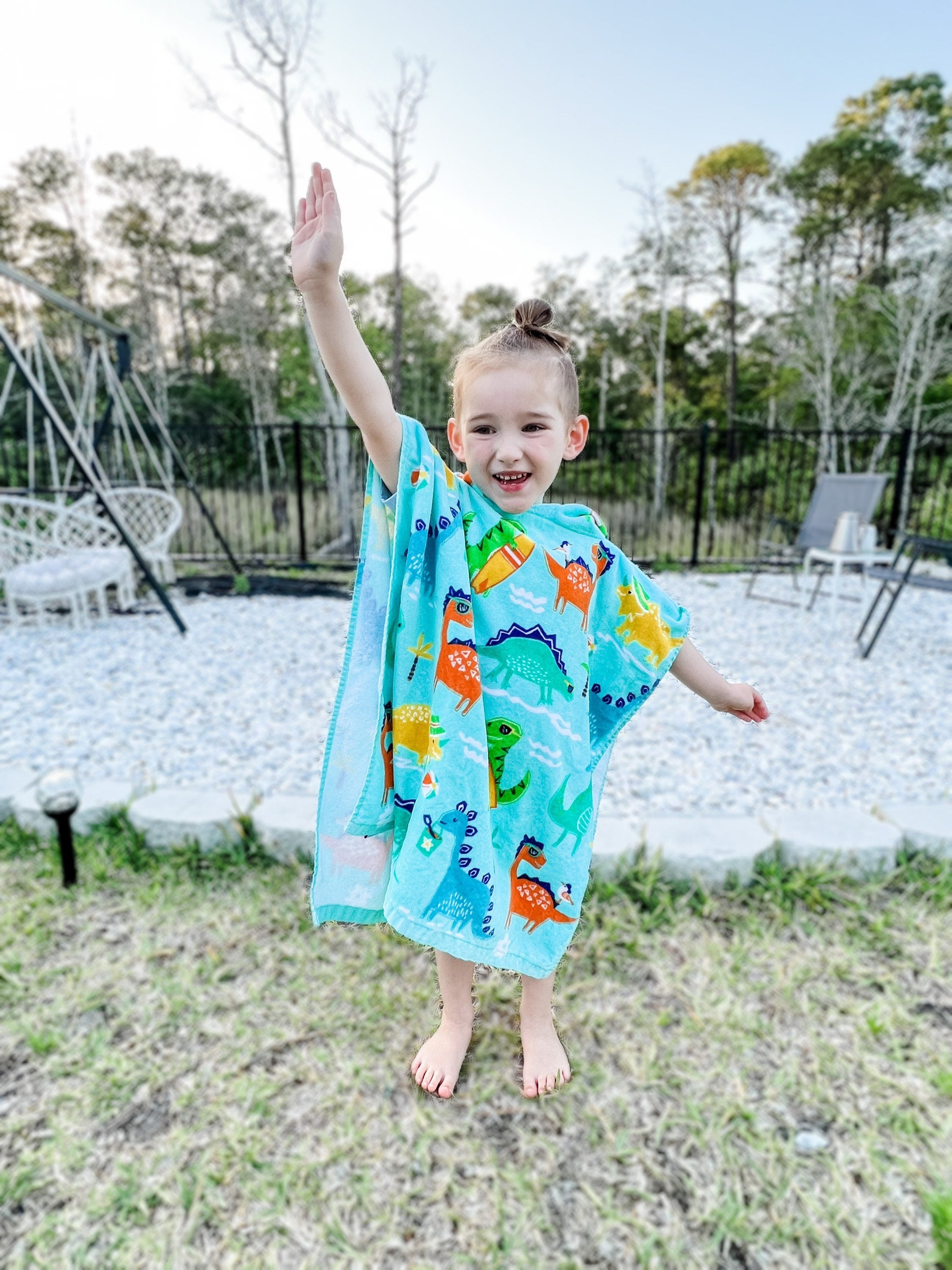Dino RAWR Towel Poncho