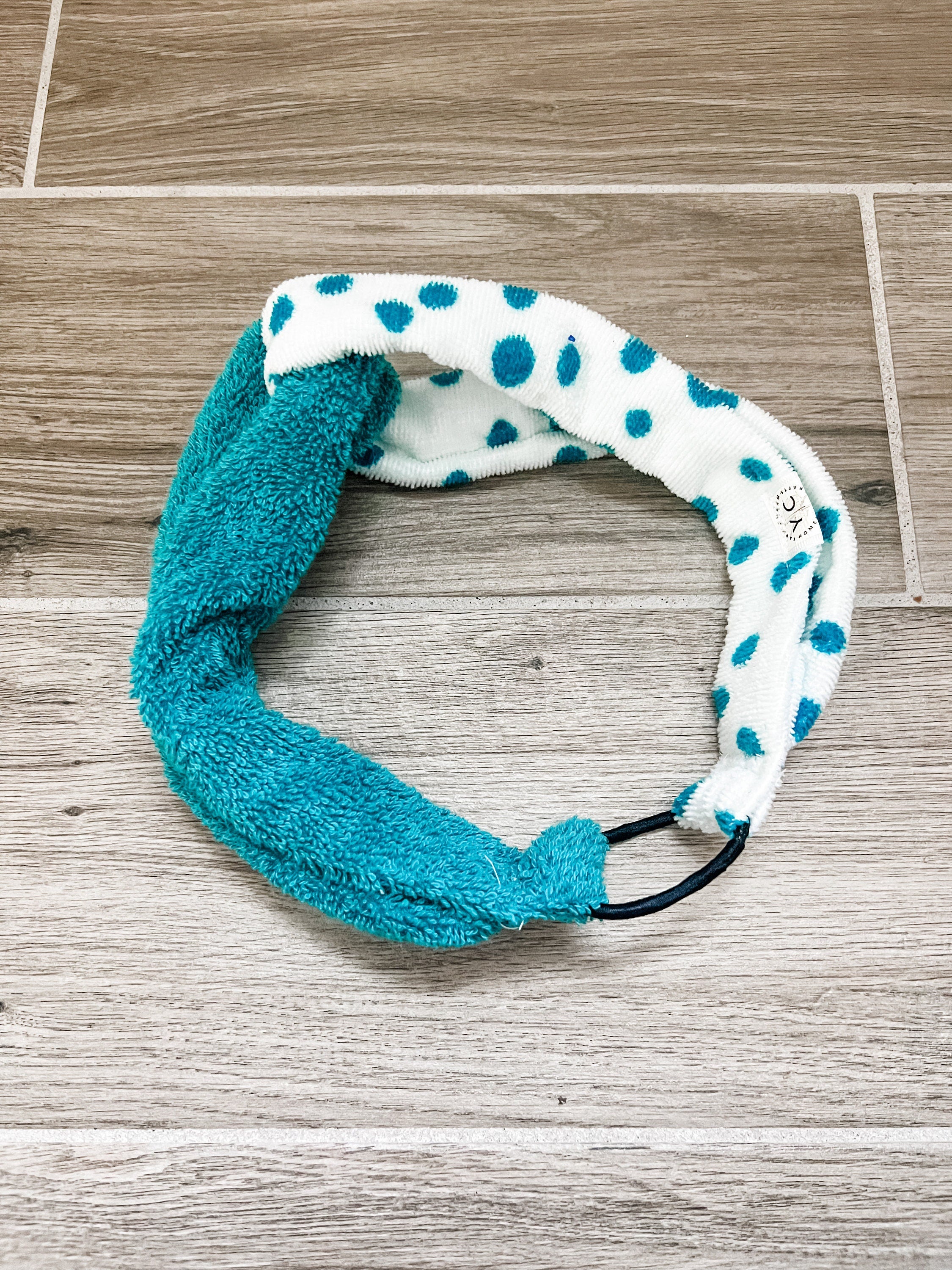 Teal PolkaDot 1PC Towel Headband