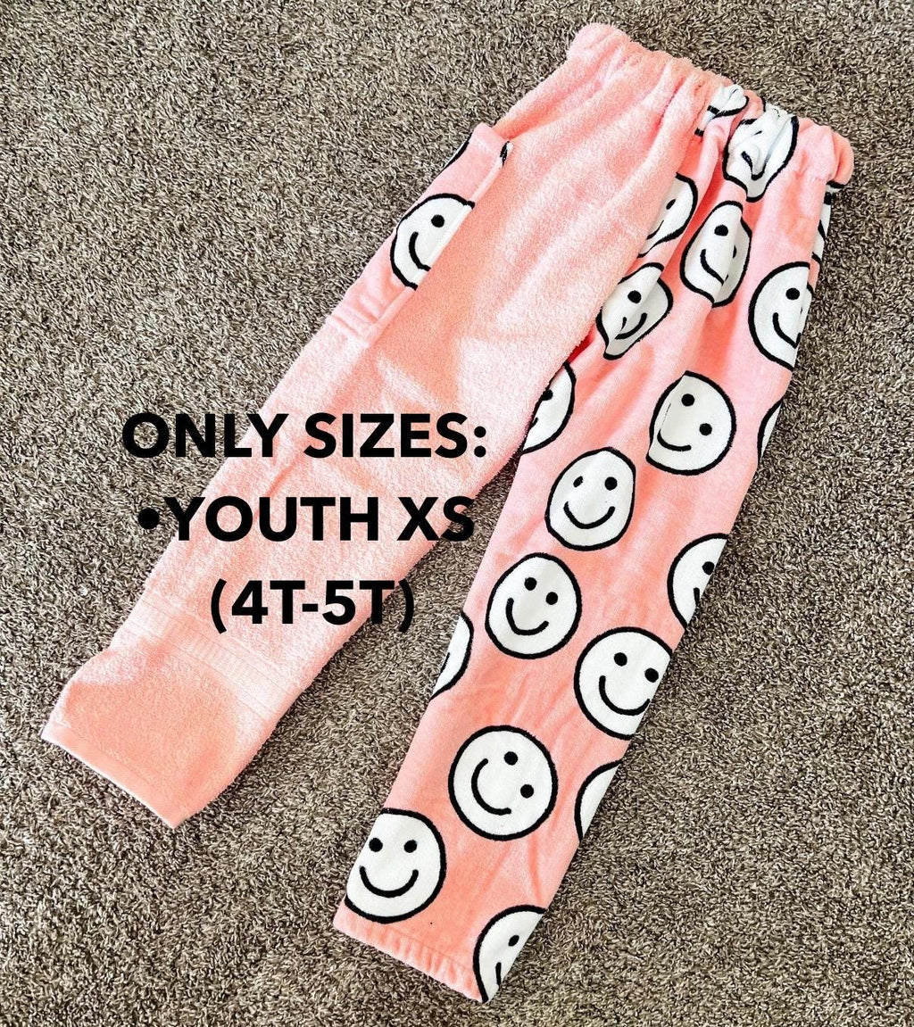 Pink & White Happy Face Towel Pants