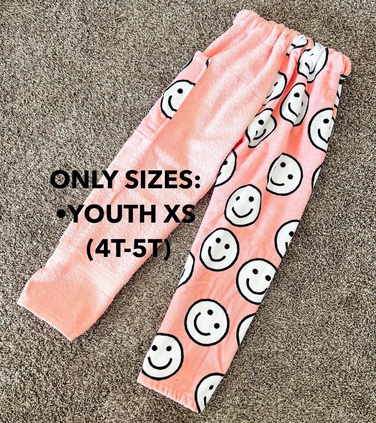 Pink & White Happy Face Towel Pants