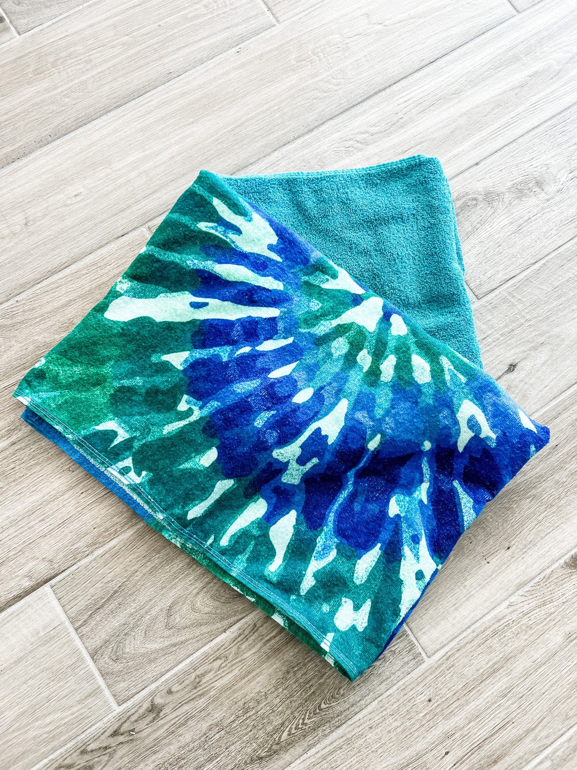 Blue & Green Tie Dye Towel Pants