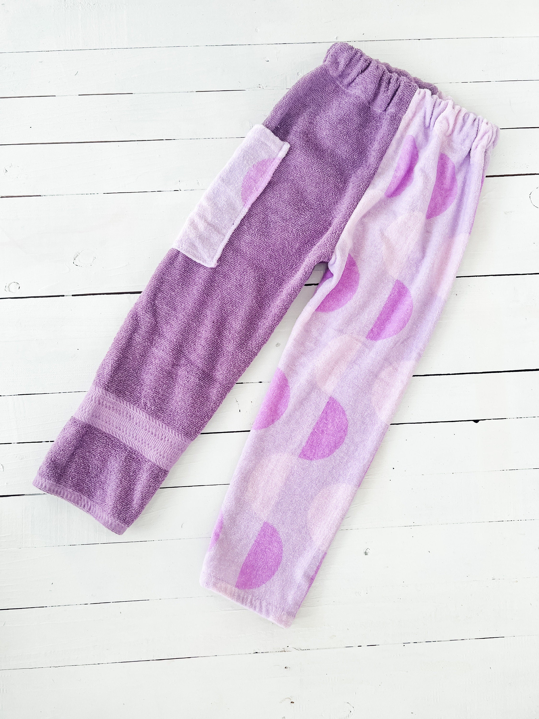 Purple Scallop Towel Pants