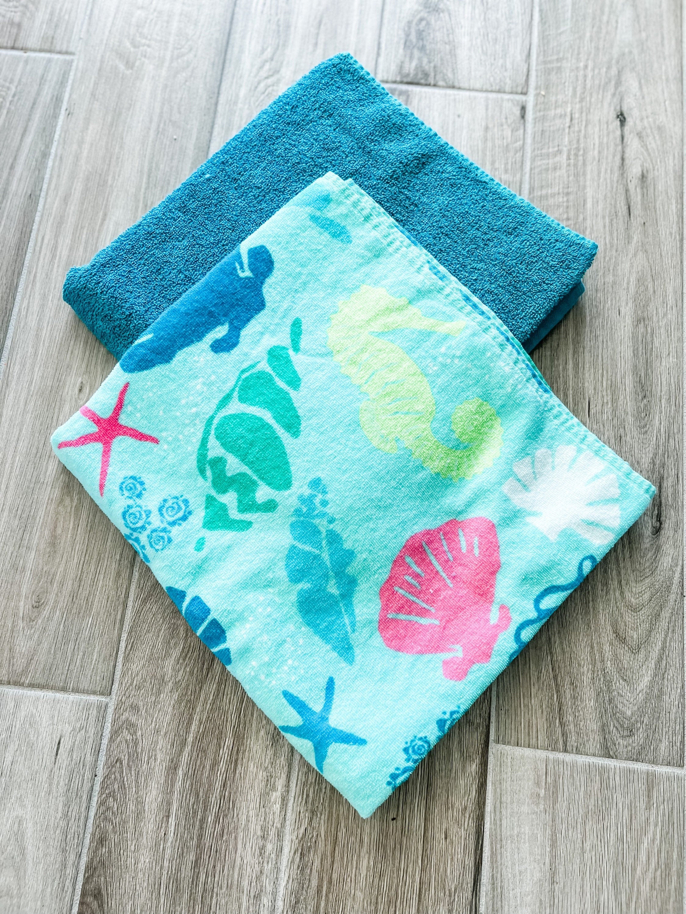 Teal Seashell Towel Pants