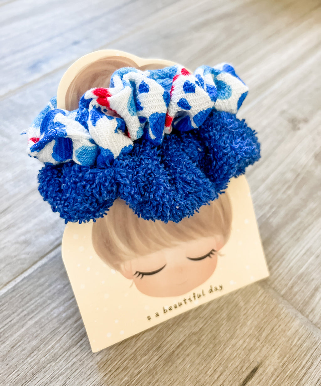 Red, White, & Blue 2PC Towel Scrunchie Pack
