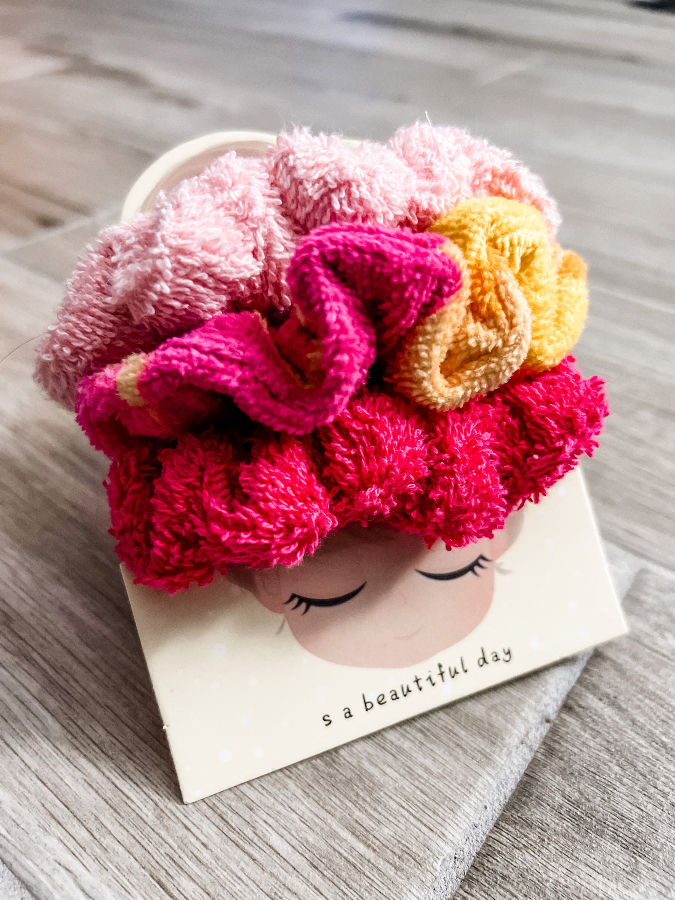 Shades of Pink 3PC Towel Scrunchie Pack