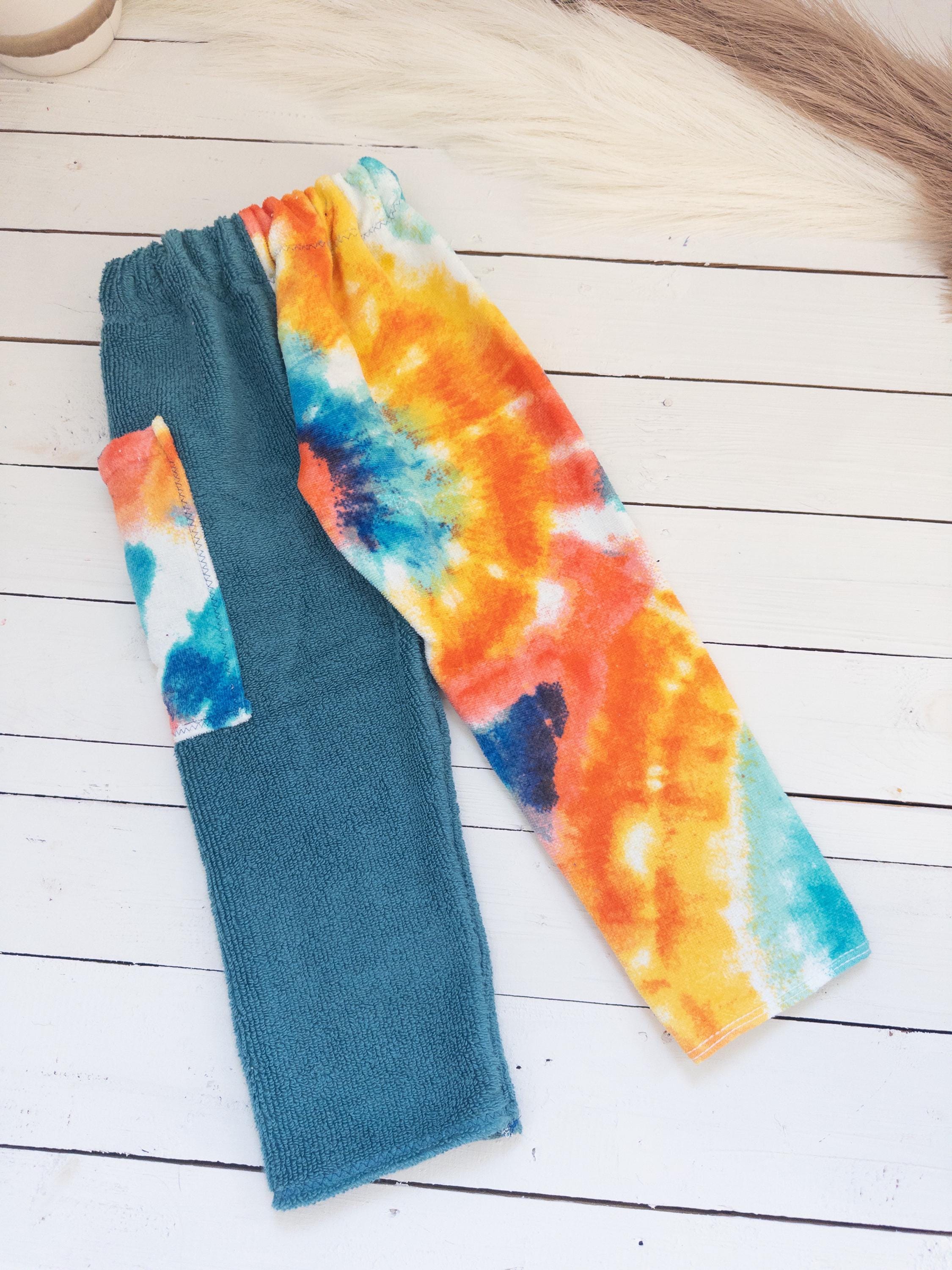 Watercolor Tie Dye Towel Pants