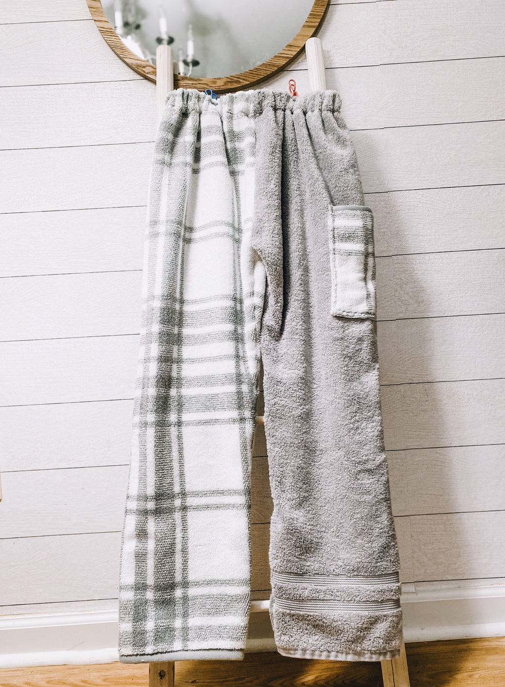 Grey Plaid Towel Pants
