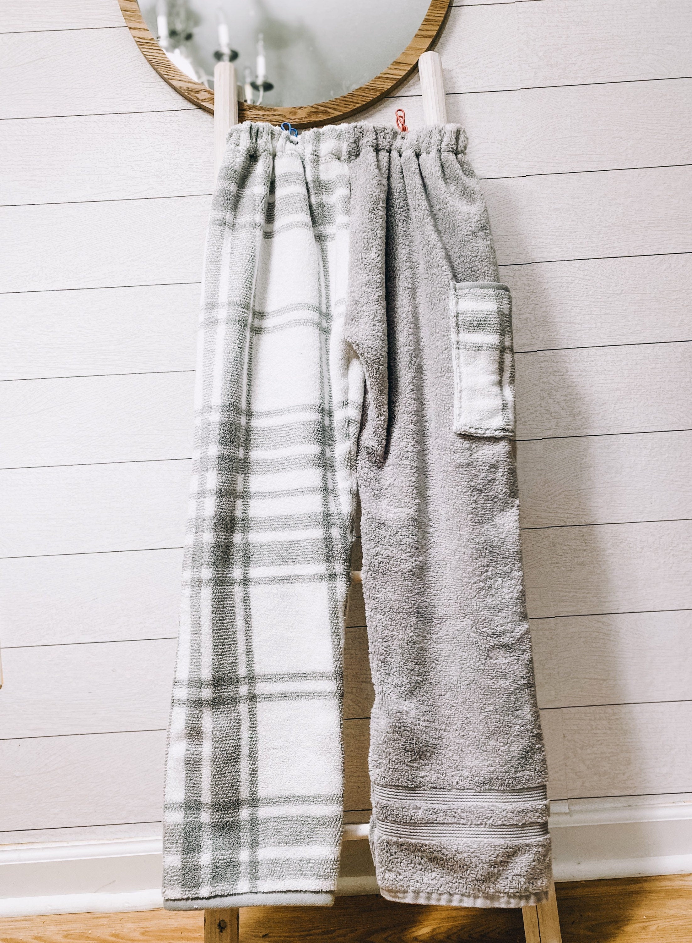 Grey Plaid Towel Pants