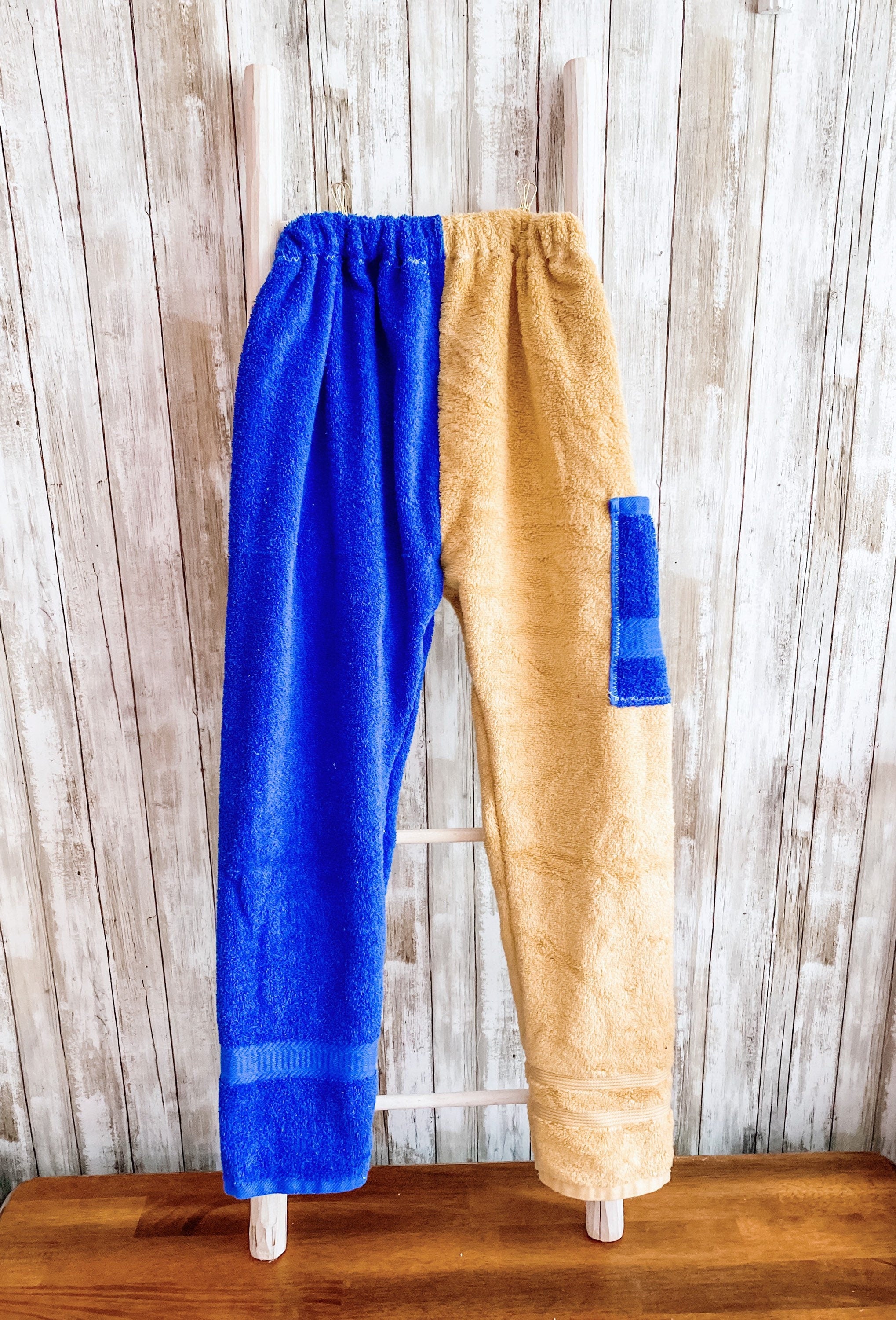 Blue and Gold Towel Pants