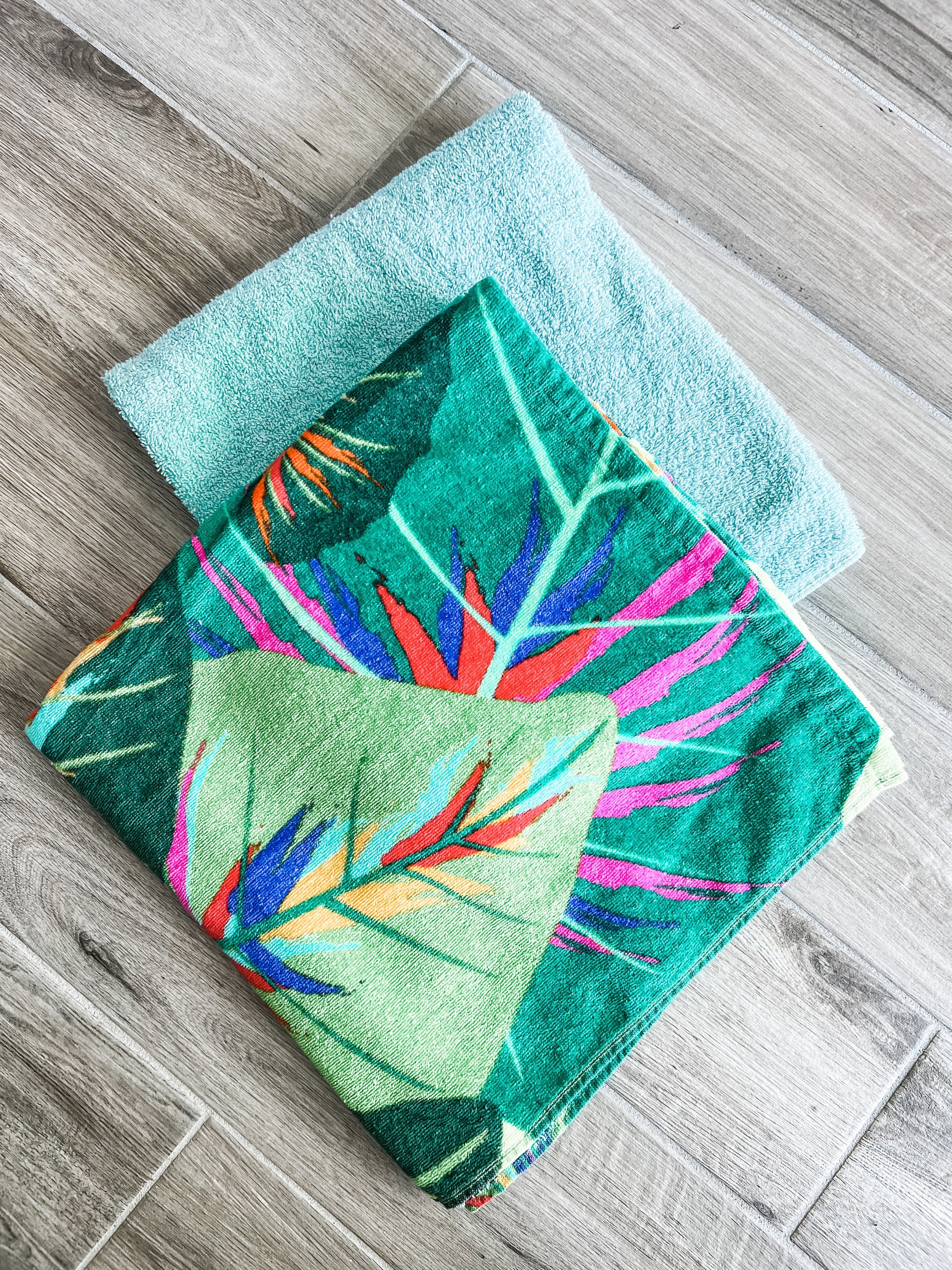 Rainbow Monstera Leaves Towel Pants