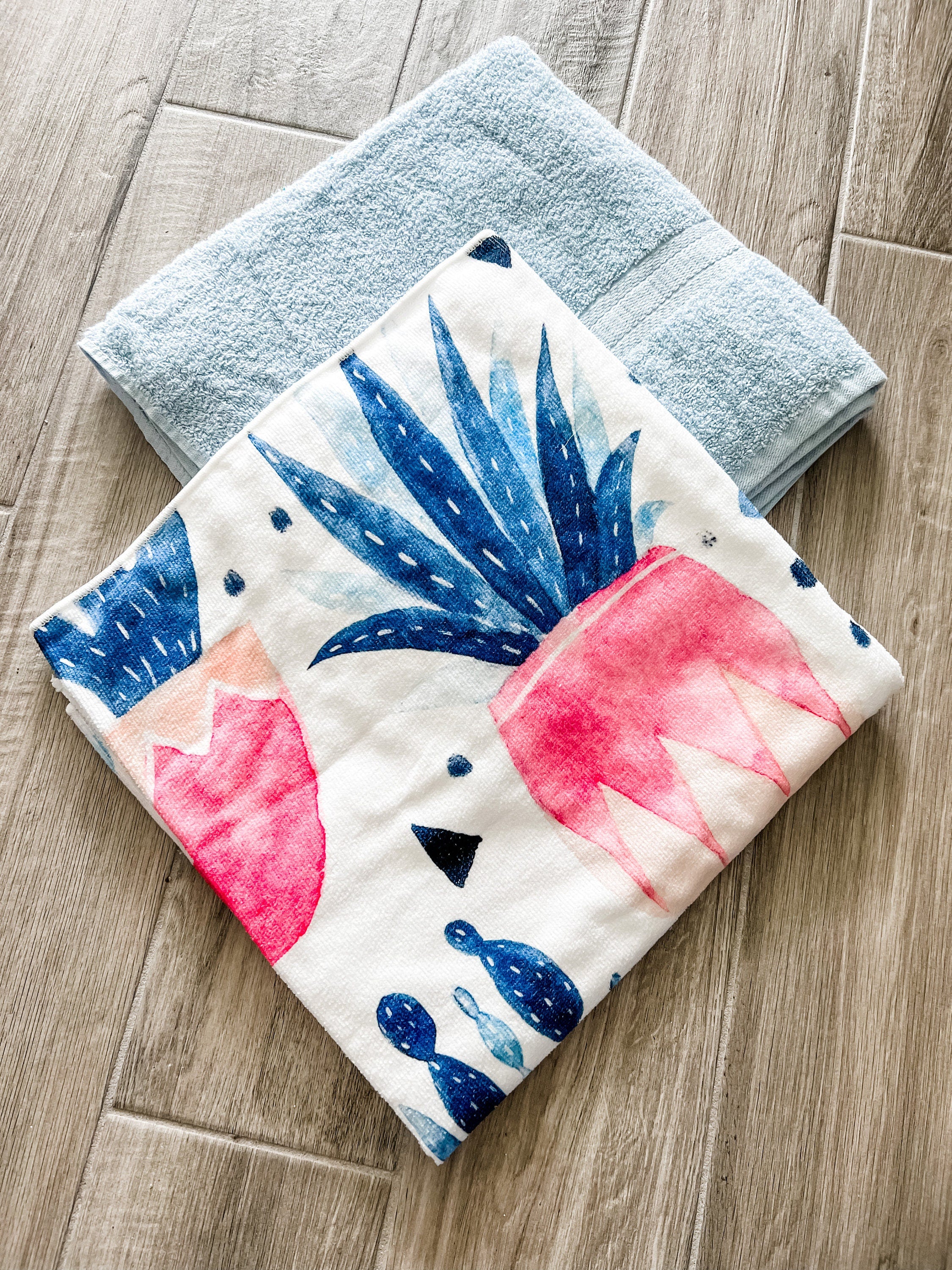 Blue Tone Succulents Microfiber Towel Pants