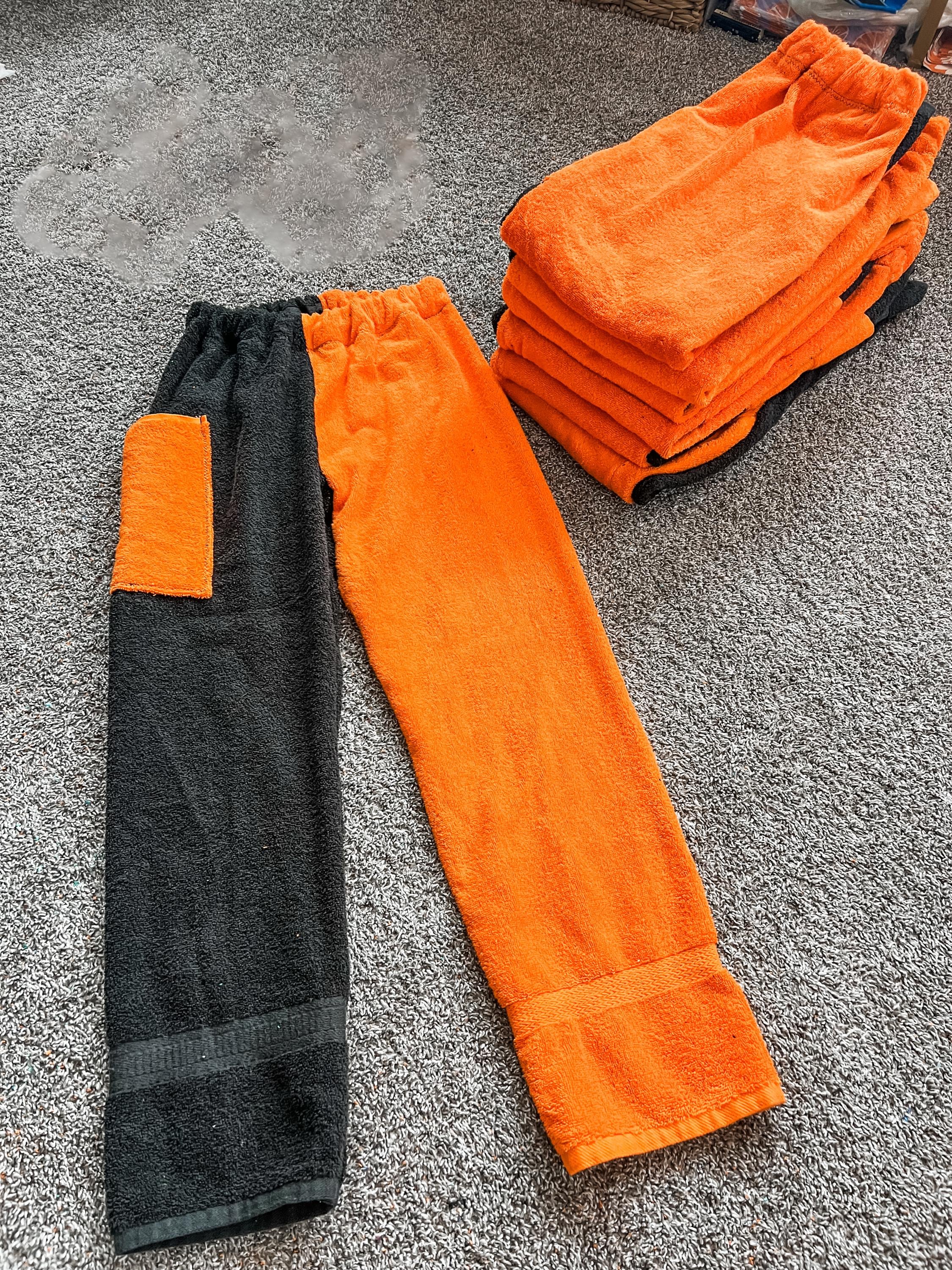 Just Black & Orange Towel Pants