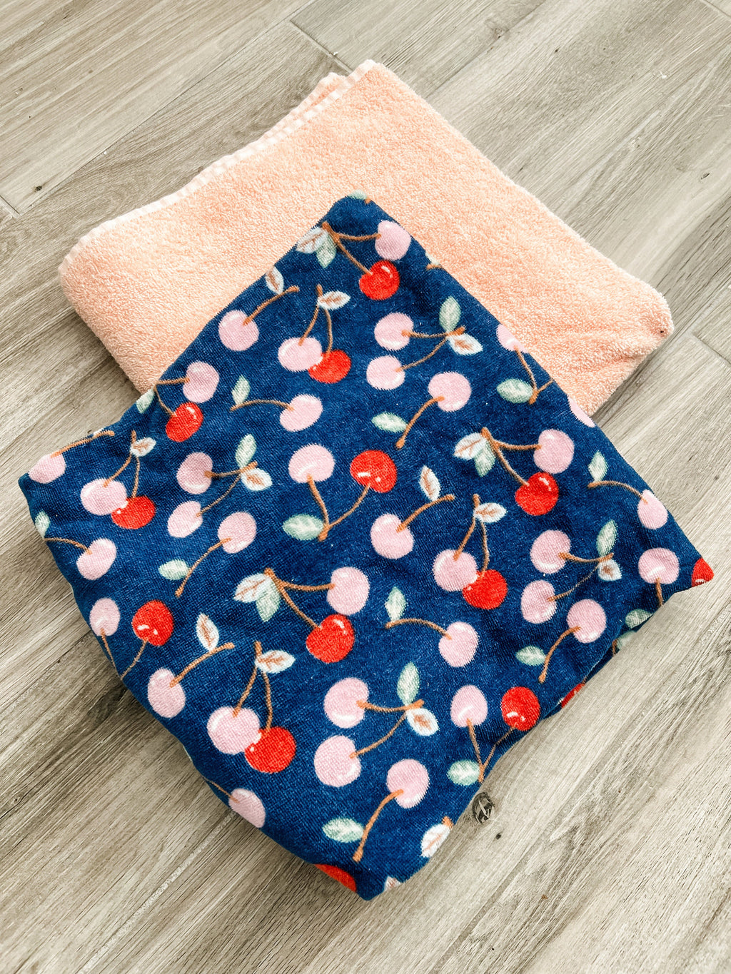 Pretty Pink and Red Cherries Towel Pants