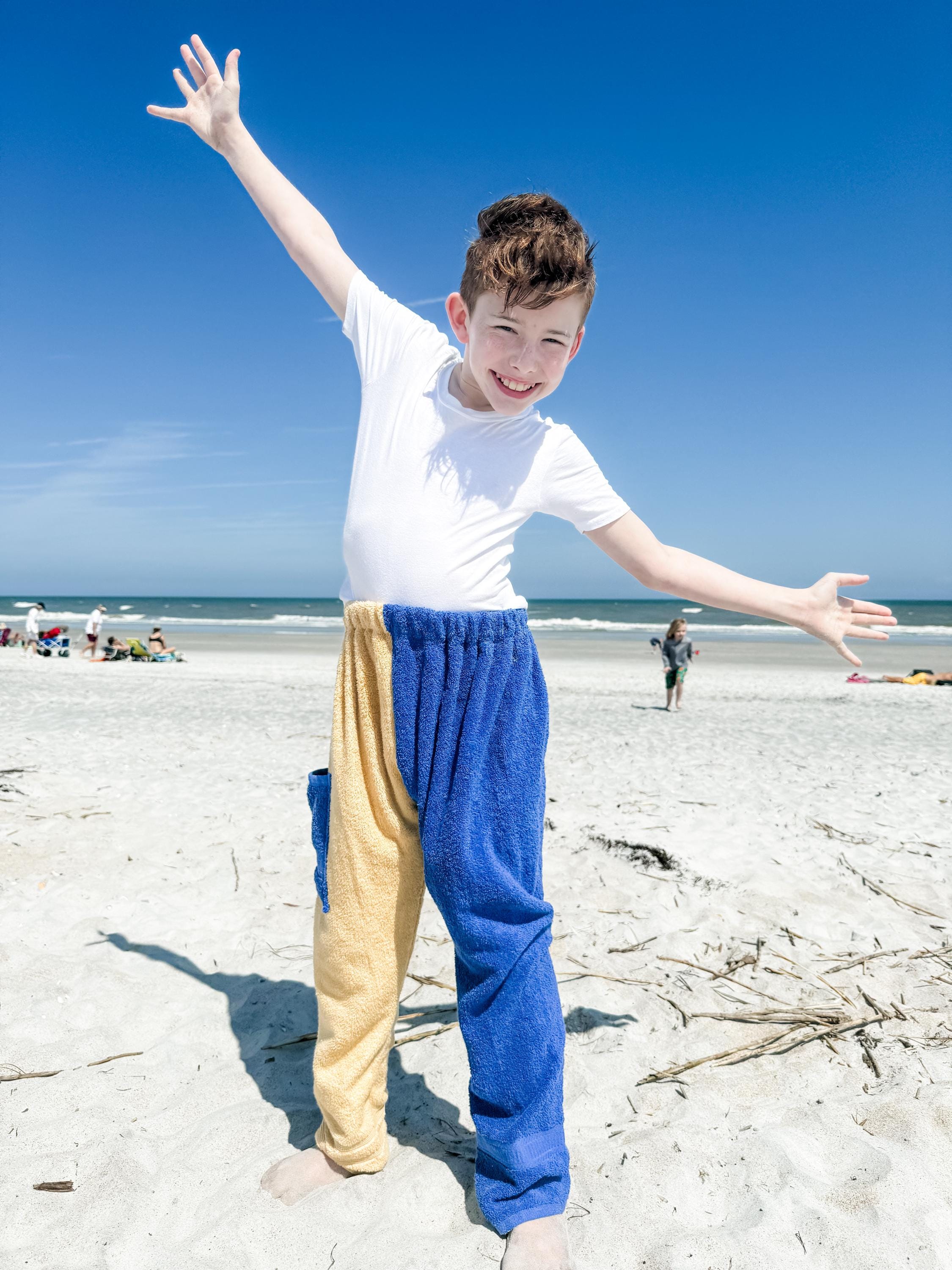 Blue and Gold Towel Pants